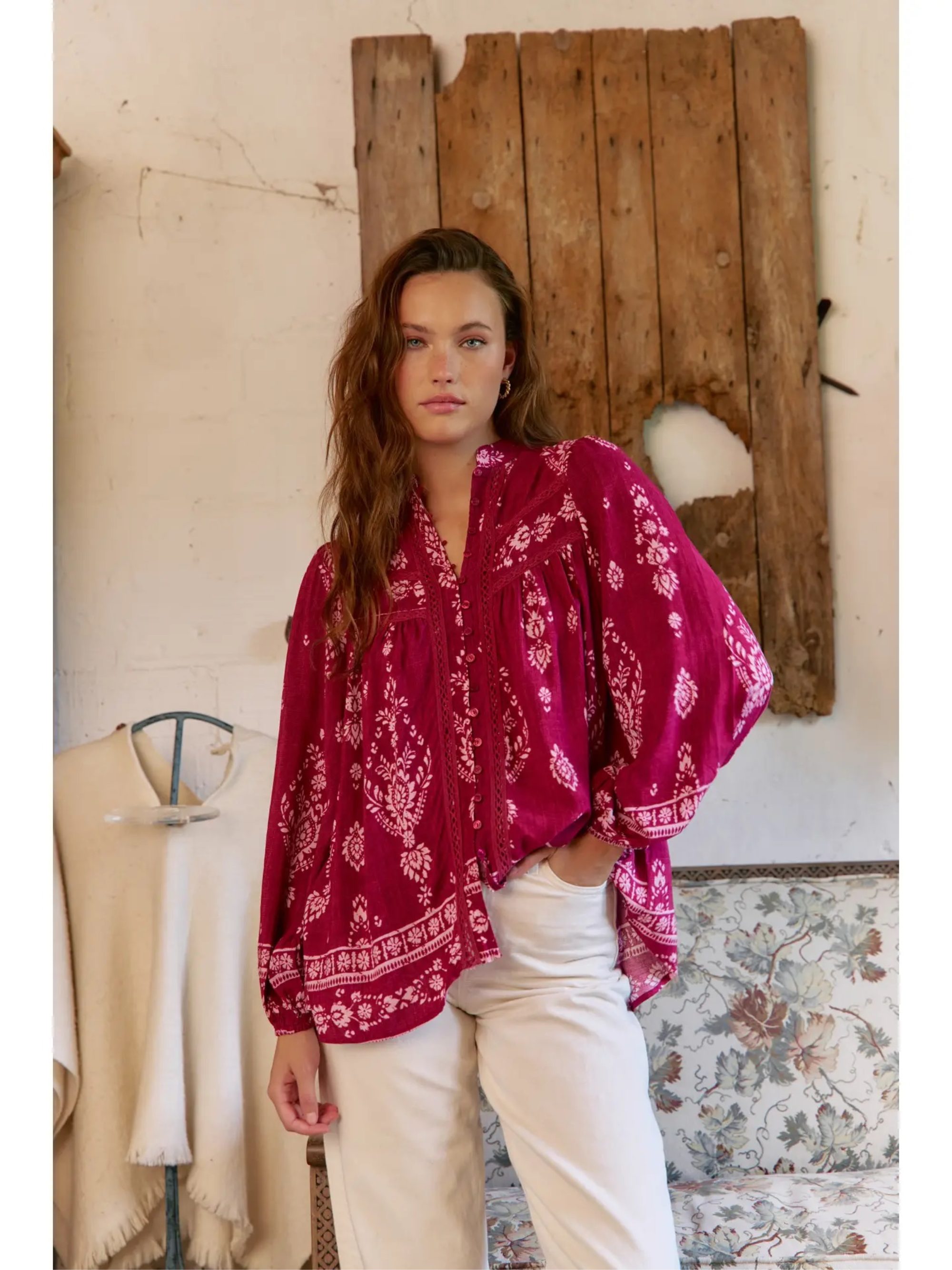 ANNIS Fashion & Accessoires Tunika "SCARLETT PAISLEY" v. Jaase (1-tlg) Viskose, Tunikabluse im Boho Stil