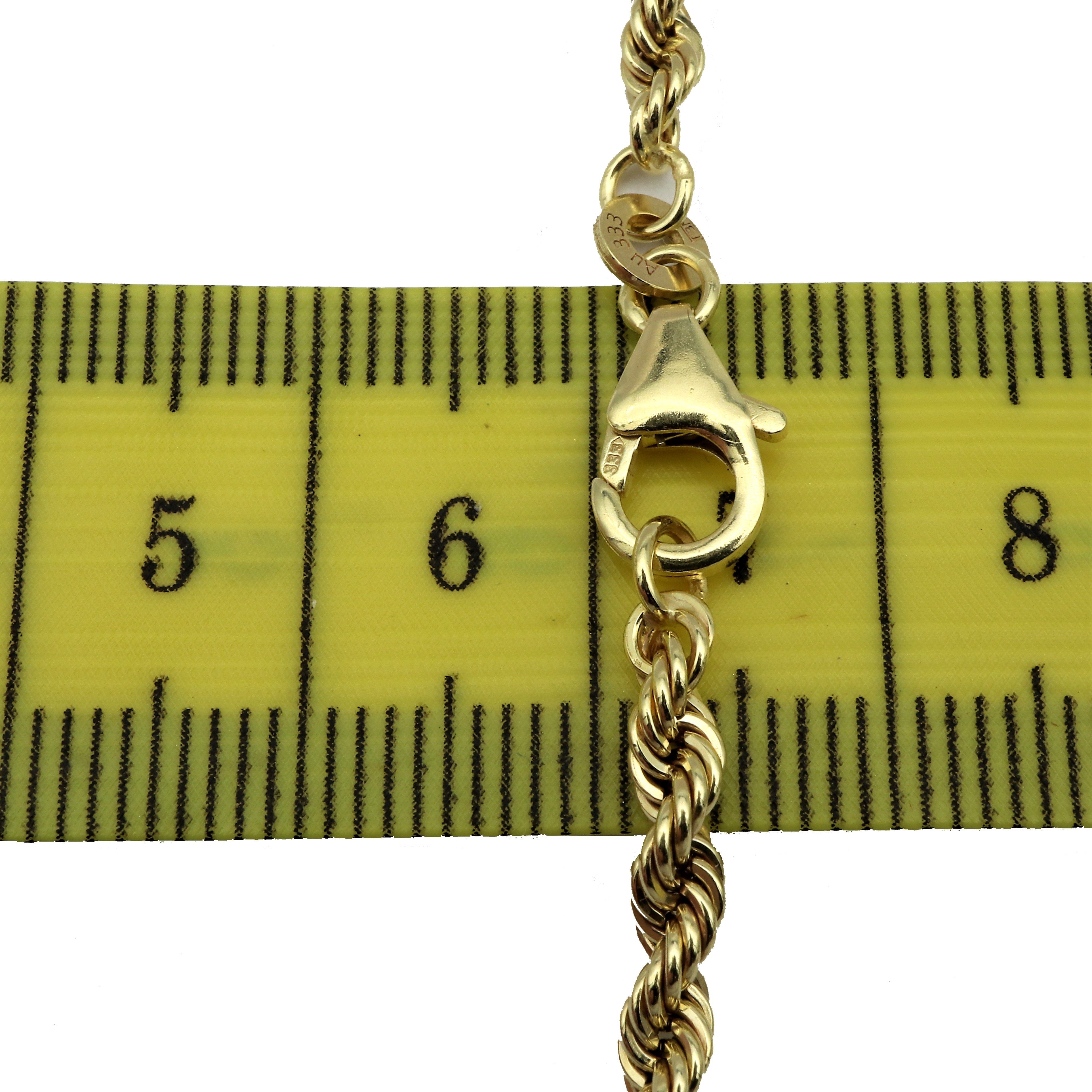 G & Collier 45 8K 3,30mm Halskette 333 - Schmucketui), hochwertige Kordelkette (inkl. in edle Germany J Made Gold 55cm