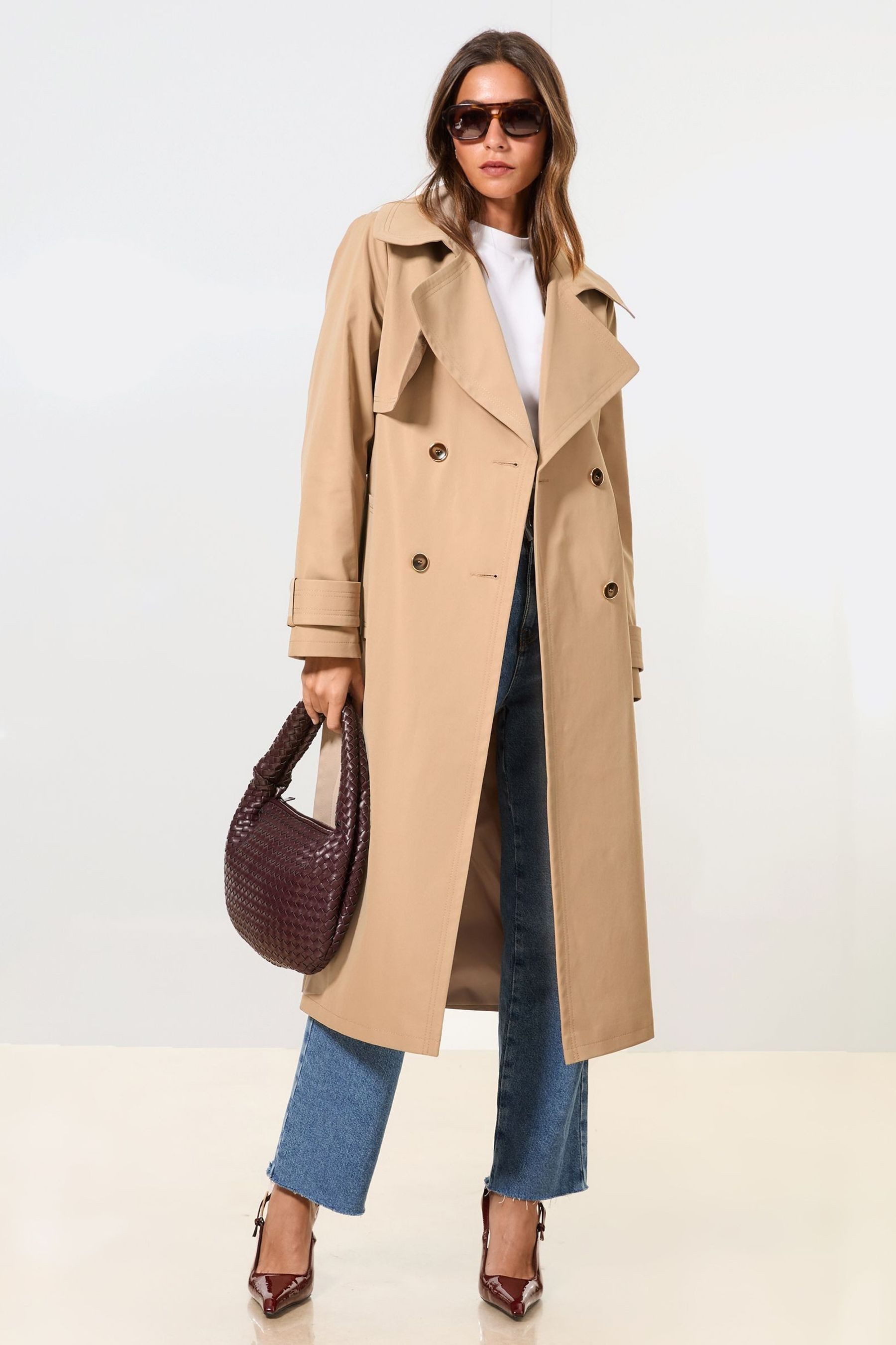 LIPSY Langmantel Lipsy Lässiger, langer Trenchcoat, Regular (1-tlg)