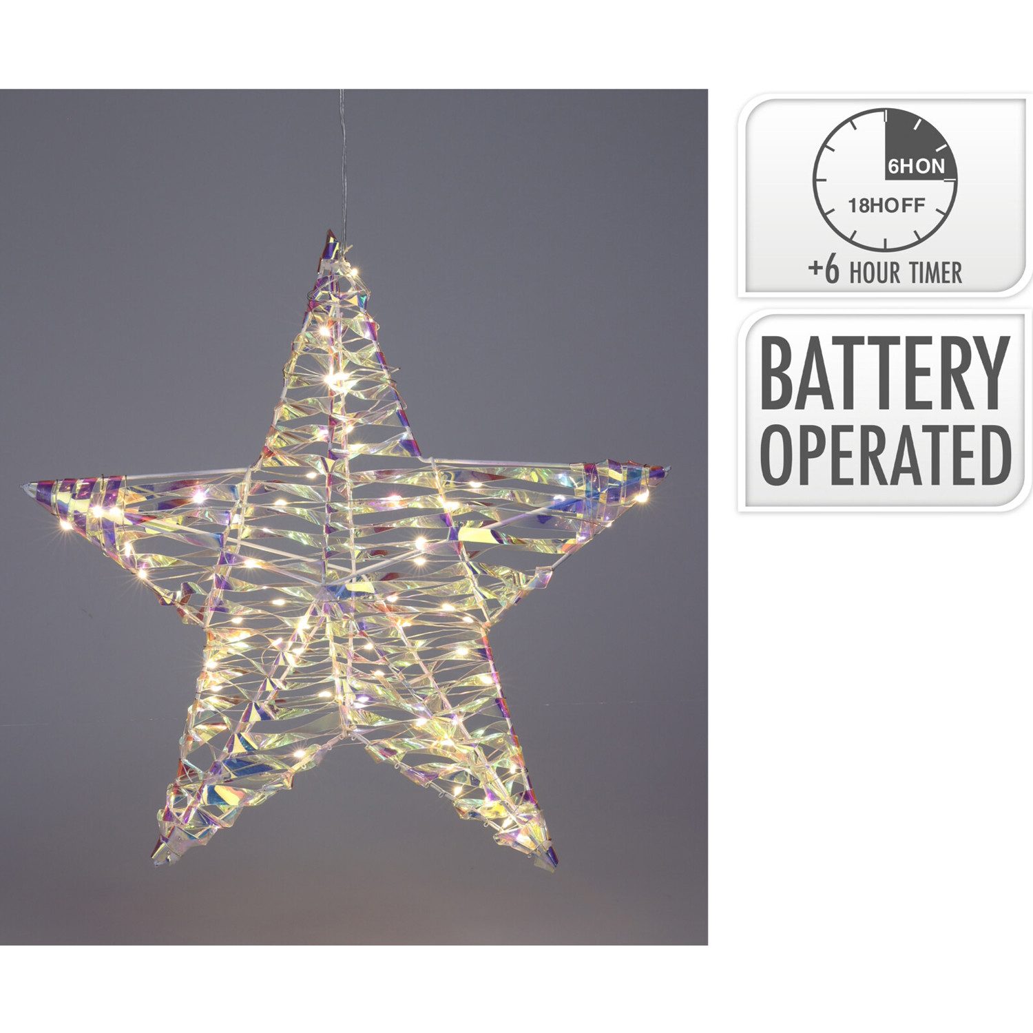 Mojawo Lichtervorhang LED Metall Stern Hängestern Türstern warmweiß DIA 30c günstig online kaufen