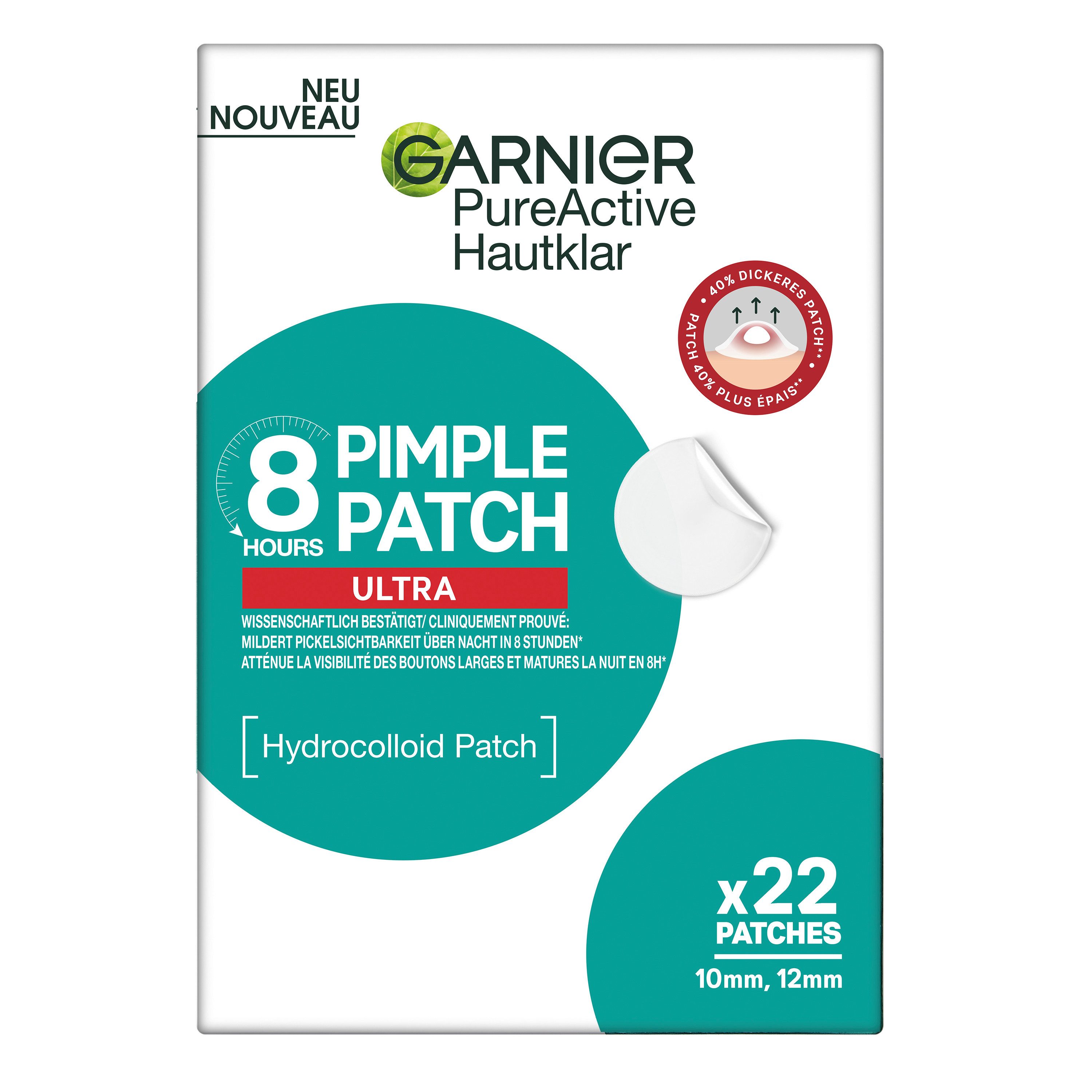 GARNIER Pickel-Tupfer Garnier Pimple Patch Ultra, für das Gesicht, zur gezielten Anwendung bei unreiner Haut