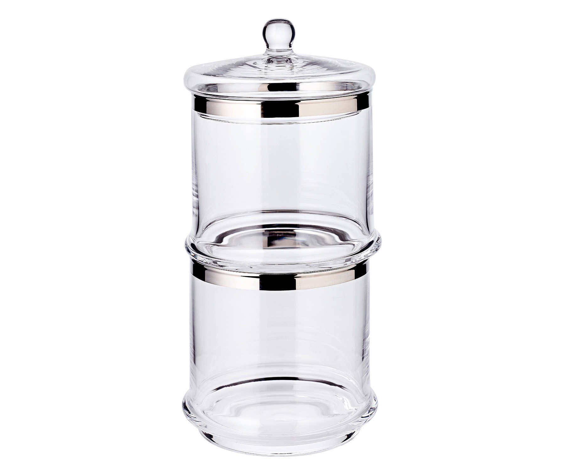 EDZARD Servierschale Lia, Kristallglas, Inkl. Deckel, mundgeblasenes Kristallglas mit Platinrand, H 29 cm. € 88,00