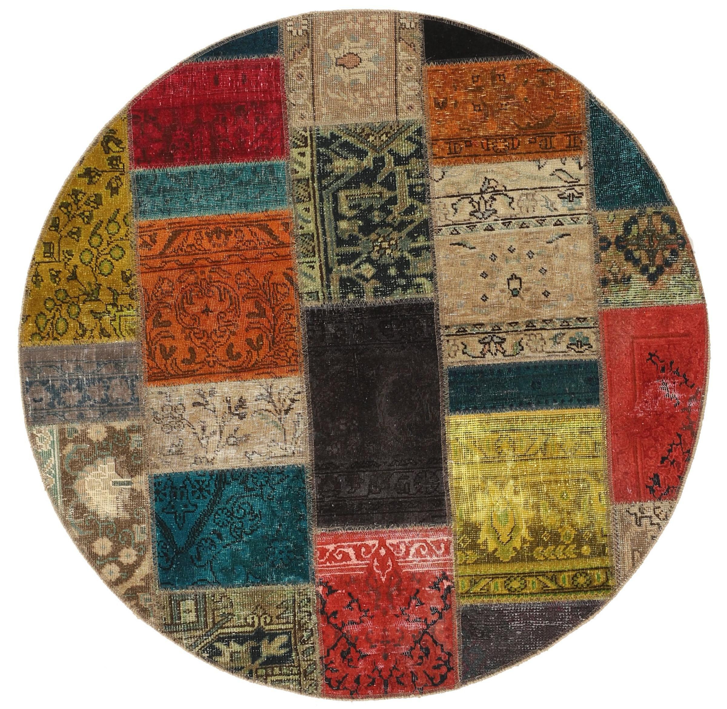 Orientteppich Patchwork 149x151 Handgeknüpfter Moderner Orientteppich /
