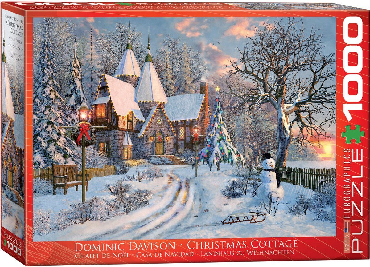 empireposter Puzzle Dominic Davison - Weihnachtliches Landhaus - 1000 Teile Puzzle - Format 68x48 cm, Puzzleteile