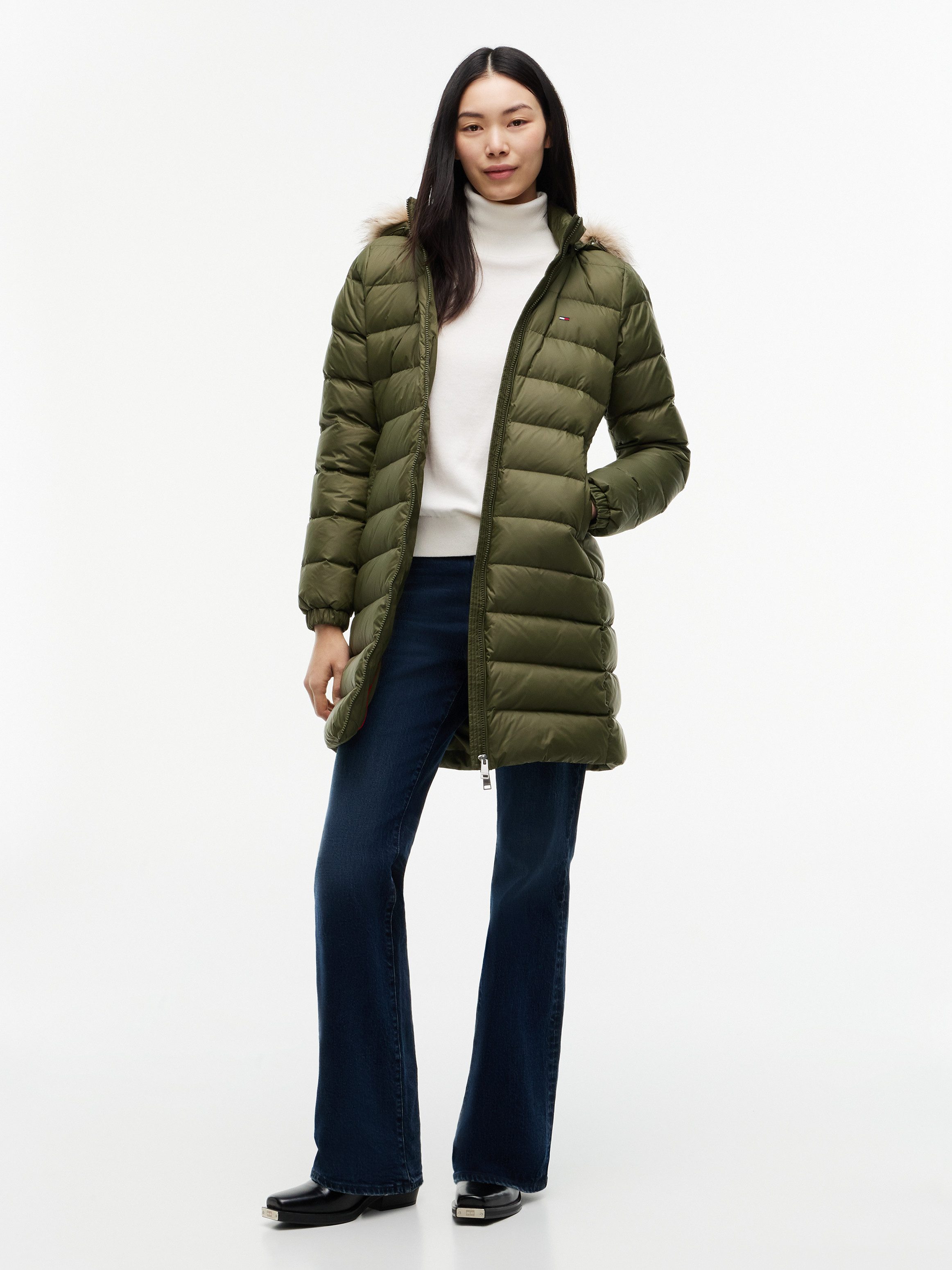 Tommy Jeans Steppmantel TJW ESSENTIAL HOODED DOWN COAT Kunstfaser – Bild 4 von 5