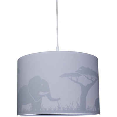 Waldi-Leuchten Hängeleuchten »Pendelleuchte grau, Silhouette Elefant, 1-flg.«