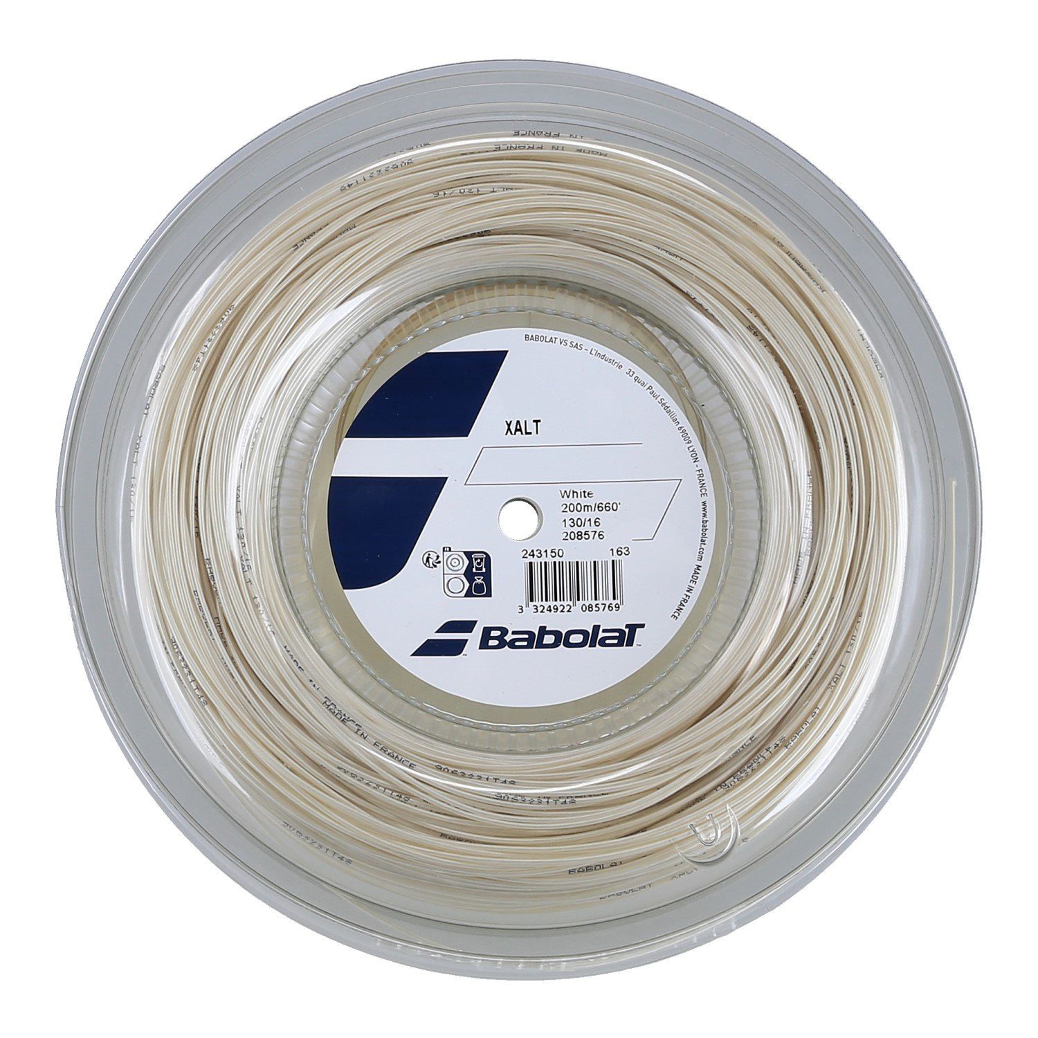 Babolat Tennissaite XAlt (Komfort+Kontrolle) weiss 200m Rolle, Saitendicke: 1.25