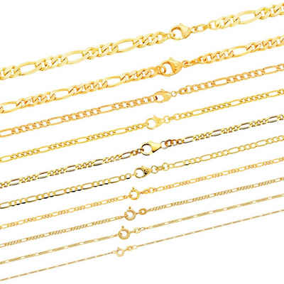 HOPLO Goldkette Goldkette Figarokette Länge 42cm - Breite 1,5mm - 333-8 Karat Gold