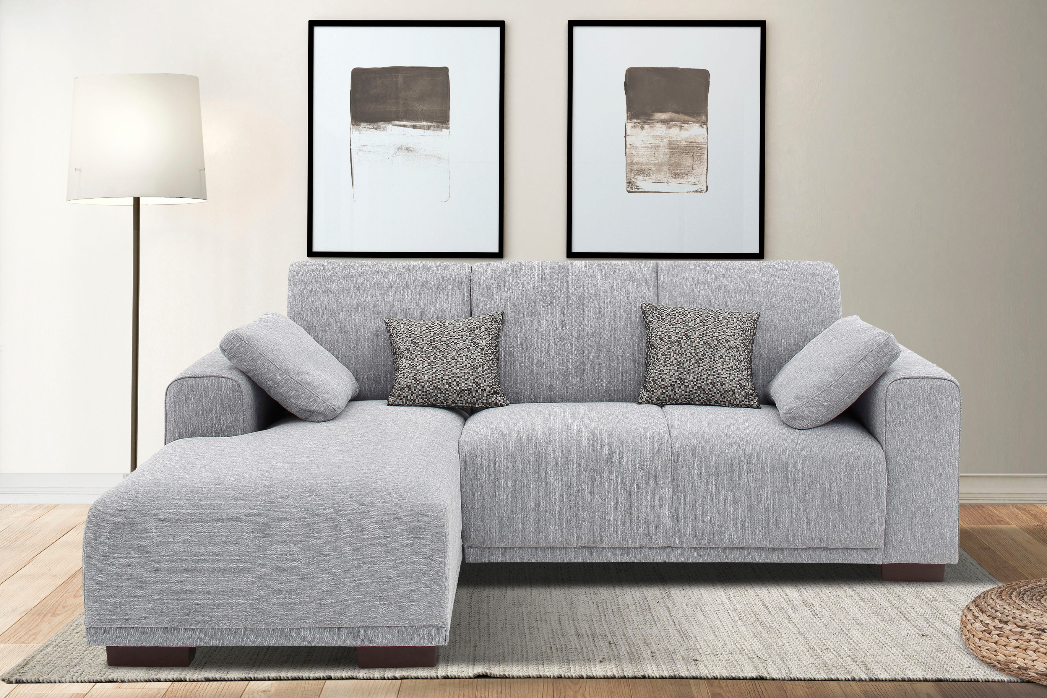 Home affaire Ecksofa "BORNHOLM L-Form mit Recamiere, Maße B/T/H: 234/162/85 günstig online kaufen