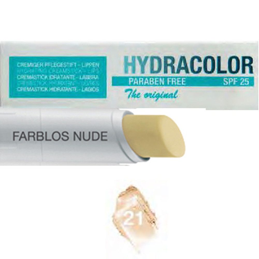 Deborah Milano Lippenpflegestift Hydracolor Lippenpflege Classic ohne Glycerin SPF 25 FARBLOS NUDE 21