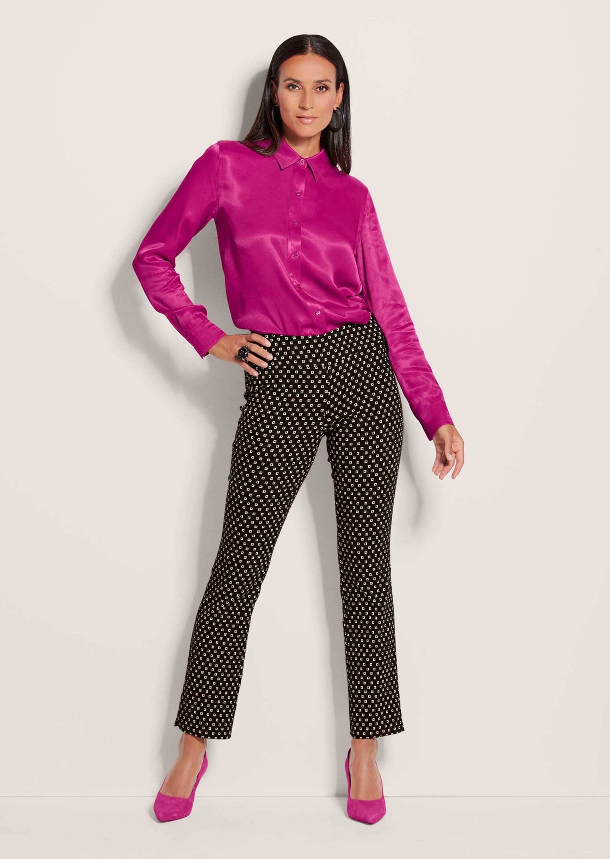 MADELEINE Bügelfaltenhose Baumwollhose mit grafischem Muster Knöchellange S günstig online kaufen