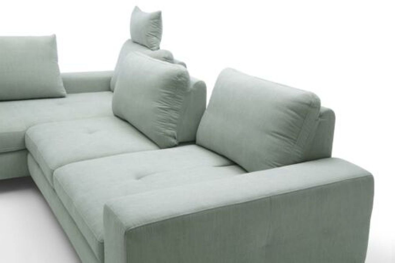 JVmoebel Ecksofa Wohnzimmer Textil L-Form Polstermöbel, Made Ecksofa Couch Ecke Europe Sofas in Sofas Silber