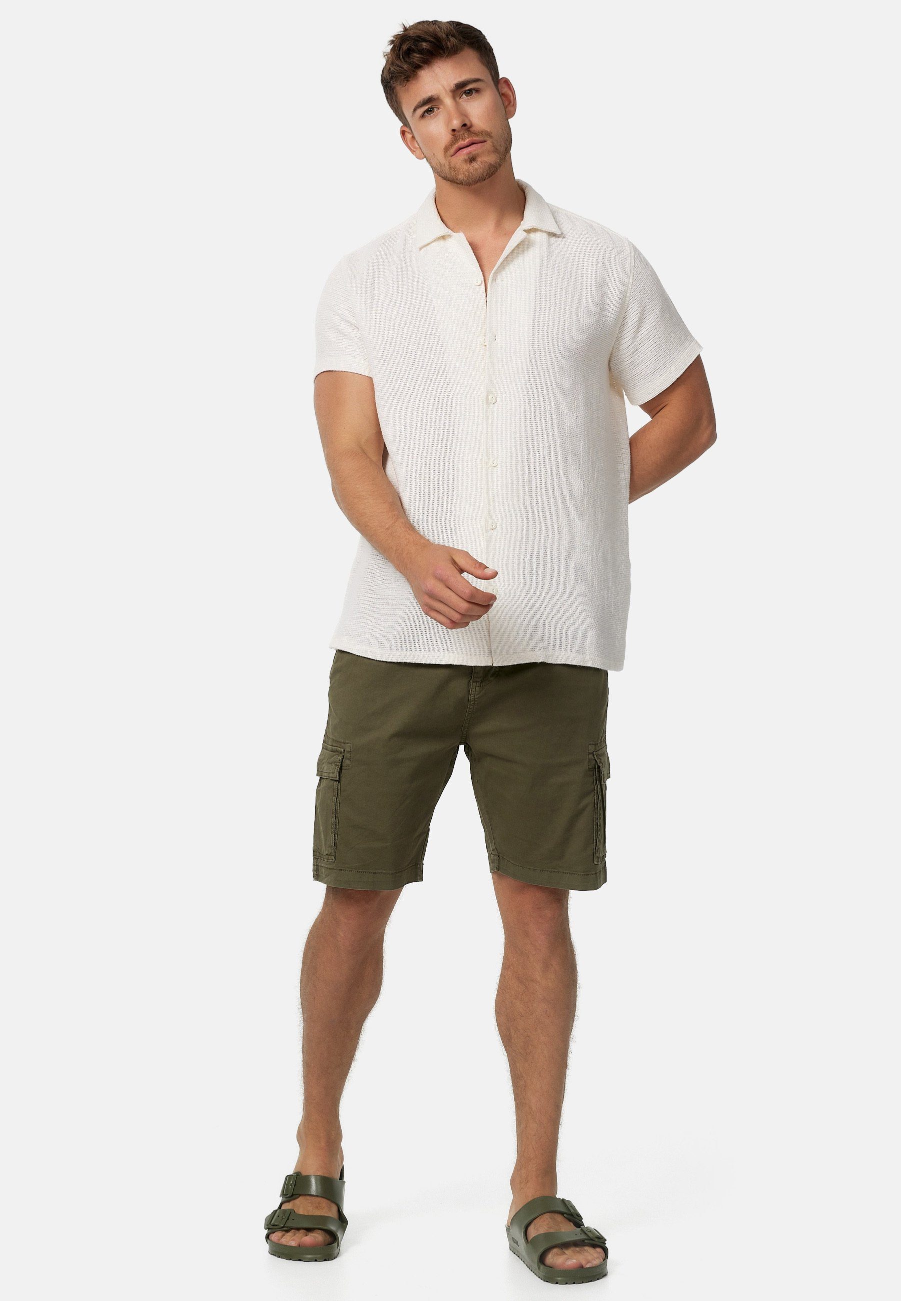 Indicode Cargoshorts Herren Kinnaird Cargo Shorts Herrenshorts aus elastischer Baumwoll-Qualität