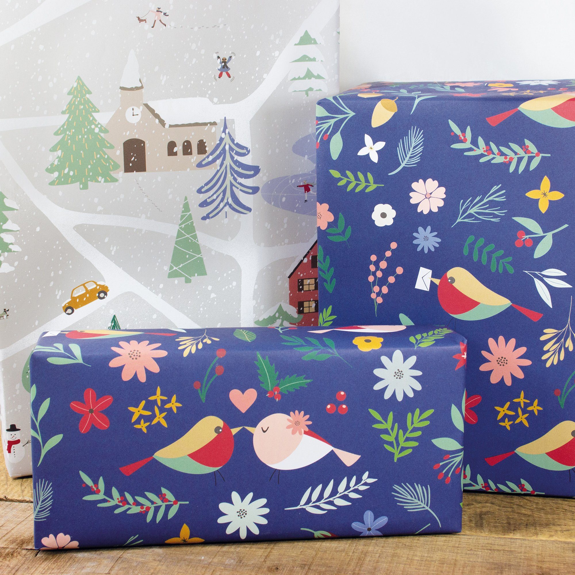 Bow & Hummingbird Geschenkpapier Geschenkpapier Winter Scenery