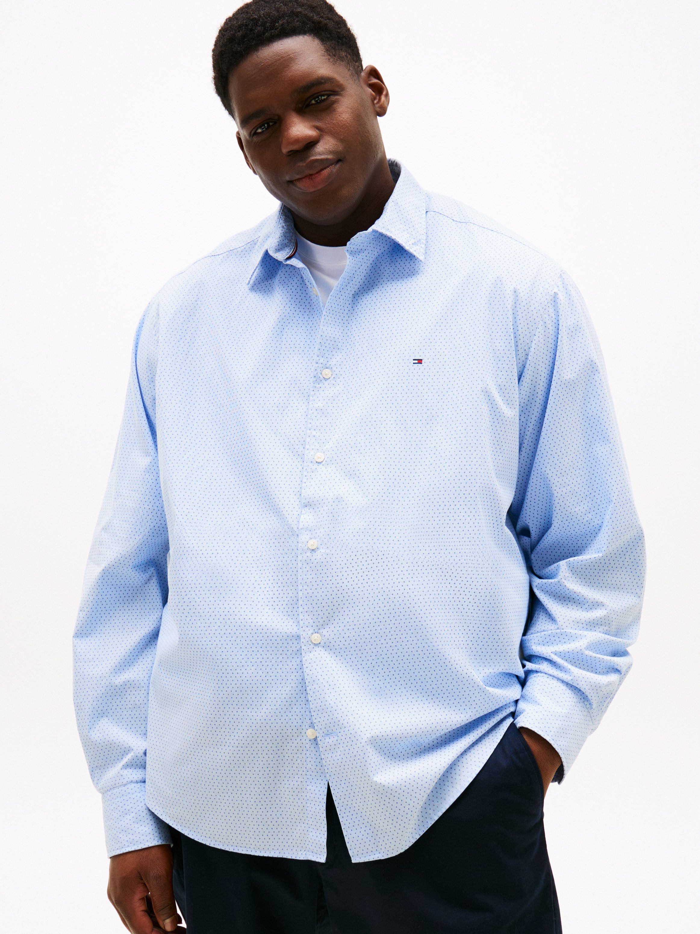 Tommy Hilfiger Big & Tall Langarmhemd BT-FLEX POPLIN MINI PNT RF SRT-B Groß günstig online kaufen