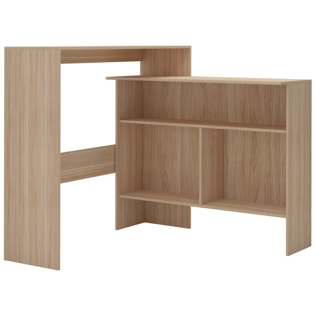 vidaXL Esstisch Bartisch mit 2 Tischplatten Eichenoptik 130x40x120 cm (1-St)