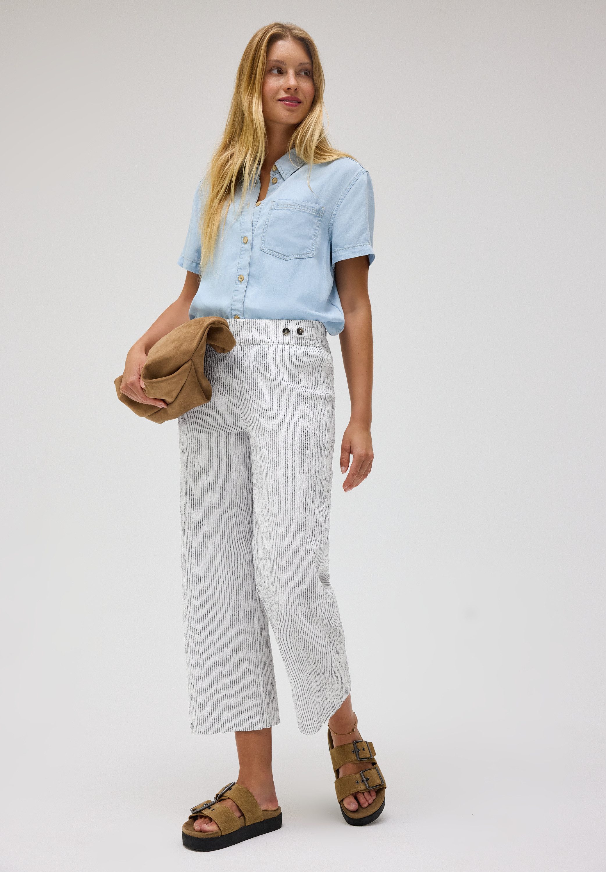 STREET ONE STUDIO Culotte aus Seersucker-Material
