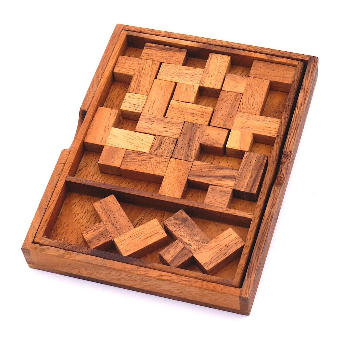 Familie, ROMBOL Legespiel kniffliges Puzzle Denkspiele Holzspiel Eleven die Packproblem Spiel, für - L ganze