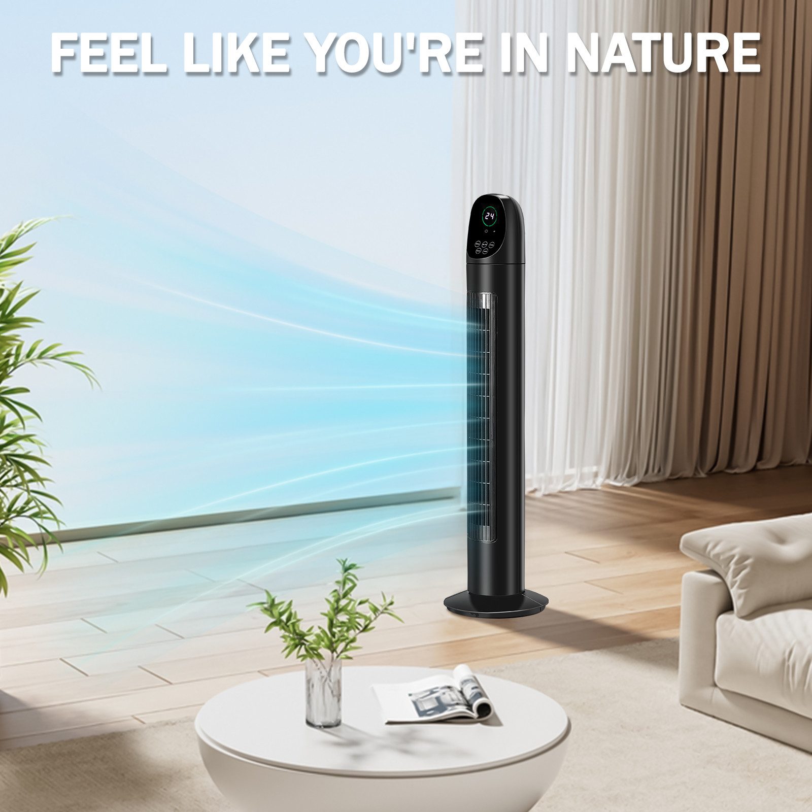 VINGLI Turmventilator mit Fernbedienung & LED-Display, günstig online kaufen