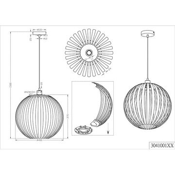 etc-shop Kugelleuchte, Leuchtmittel nicht inklusive, Decken Pendelleuchte mit Kugel Lampenschirm Chrom Design