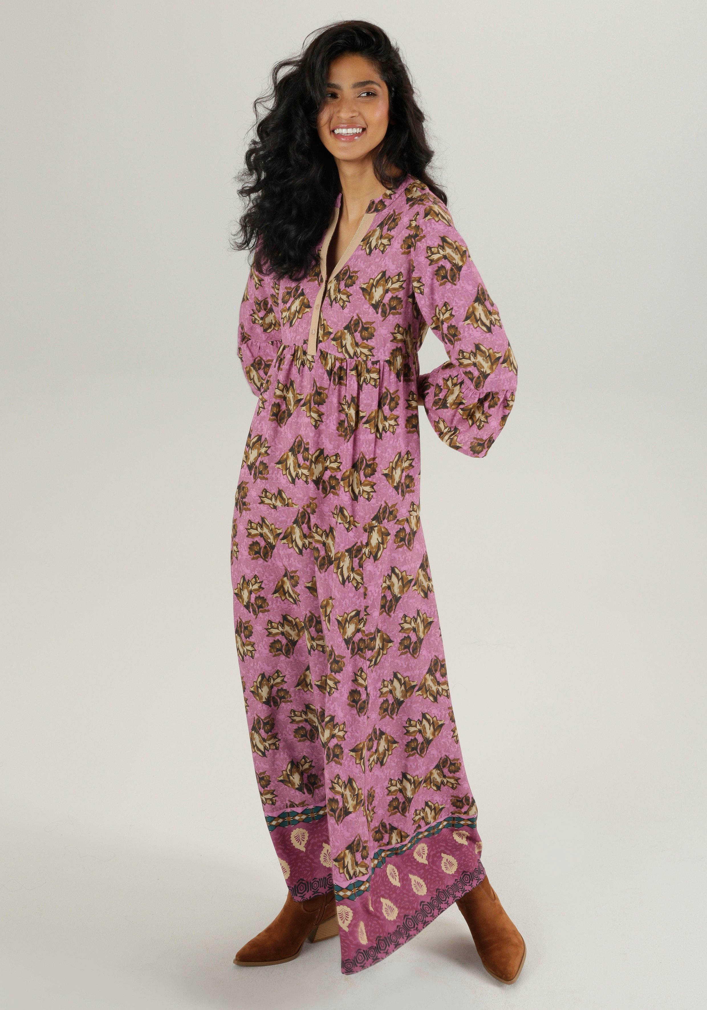 Aniston SELECTED Maxikleid mit glänzender Verzierung günstig online kaufen
