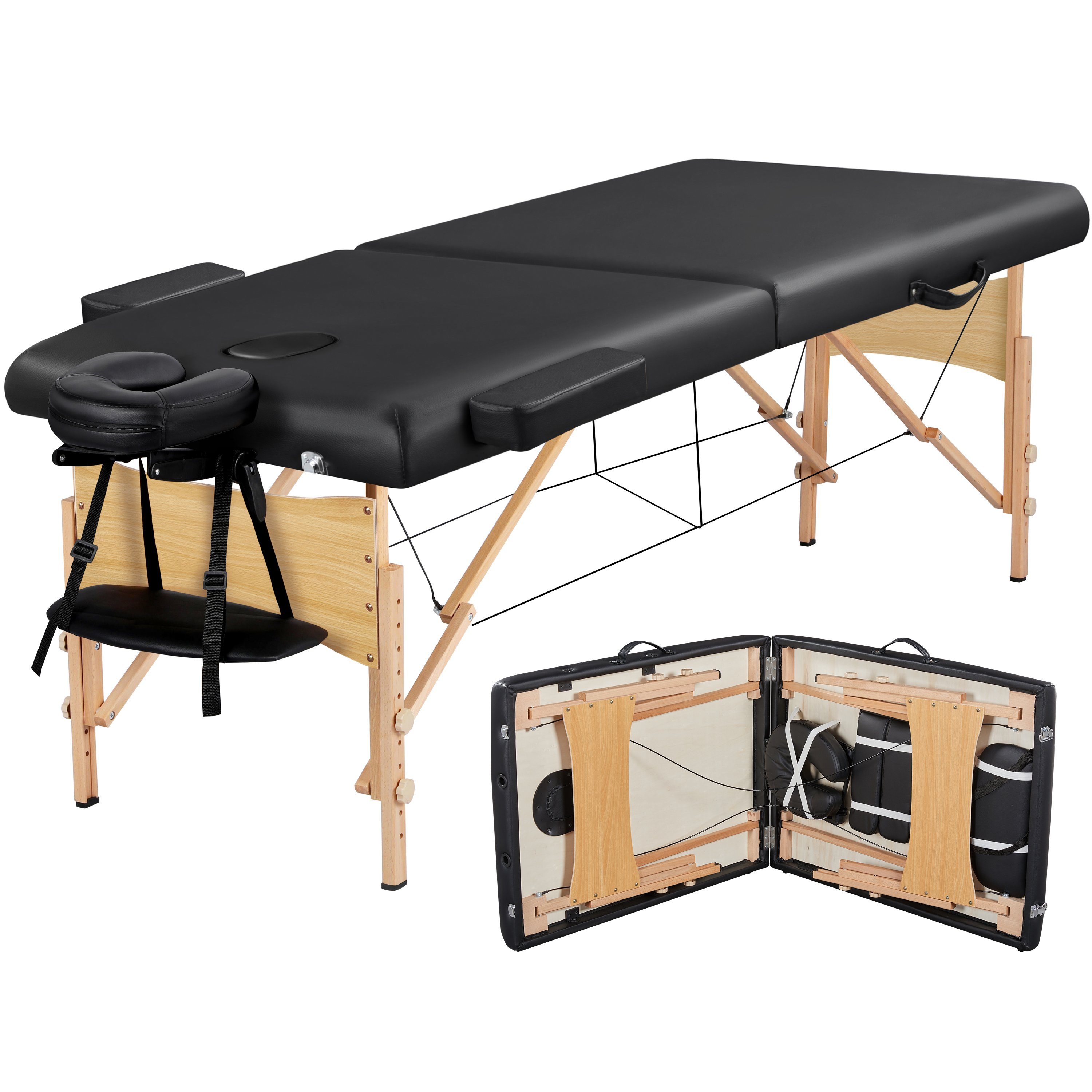 Yaheetech Massageliege, 2 Zonen Massagebett Aluminiumfüße