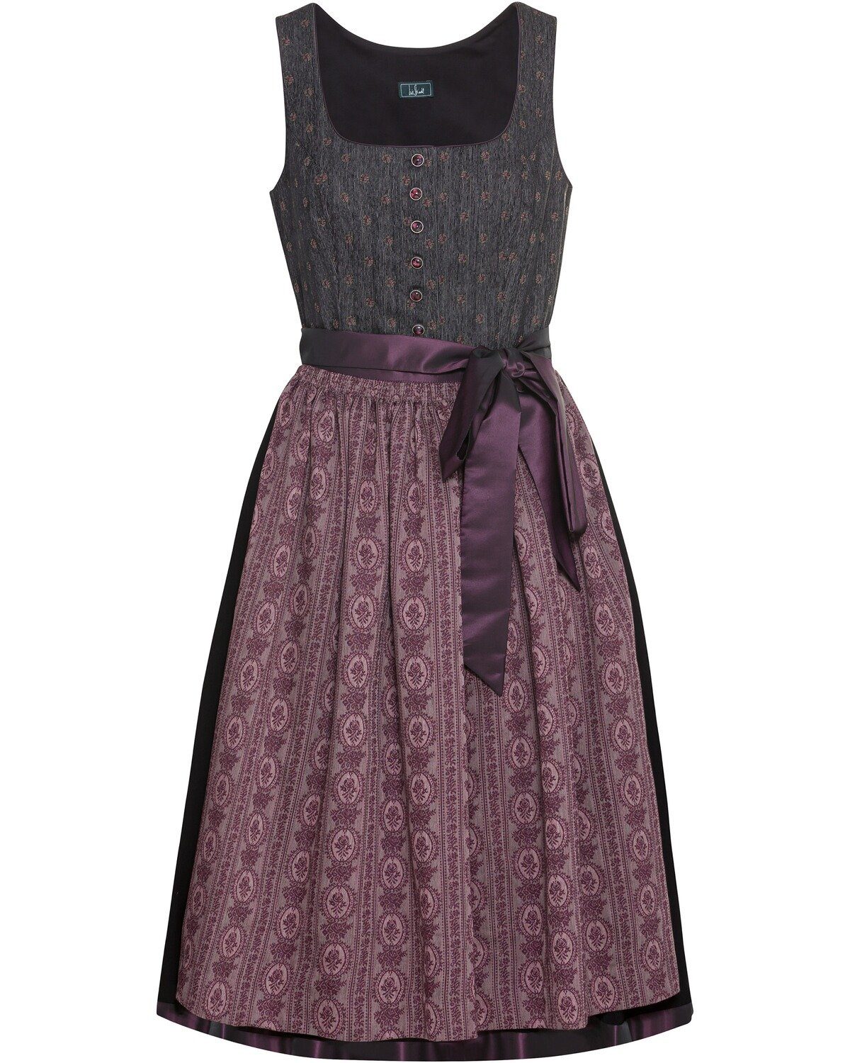 Dirndl Midi Dirndl mit Streifen-Jacquard