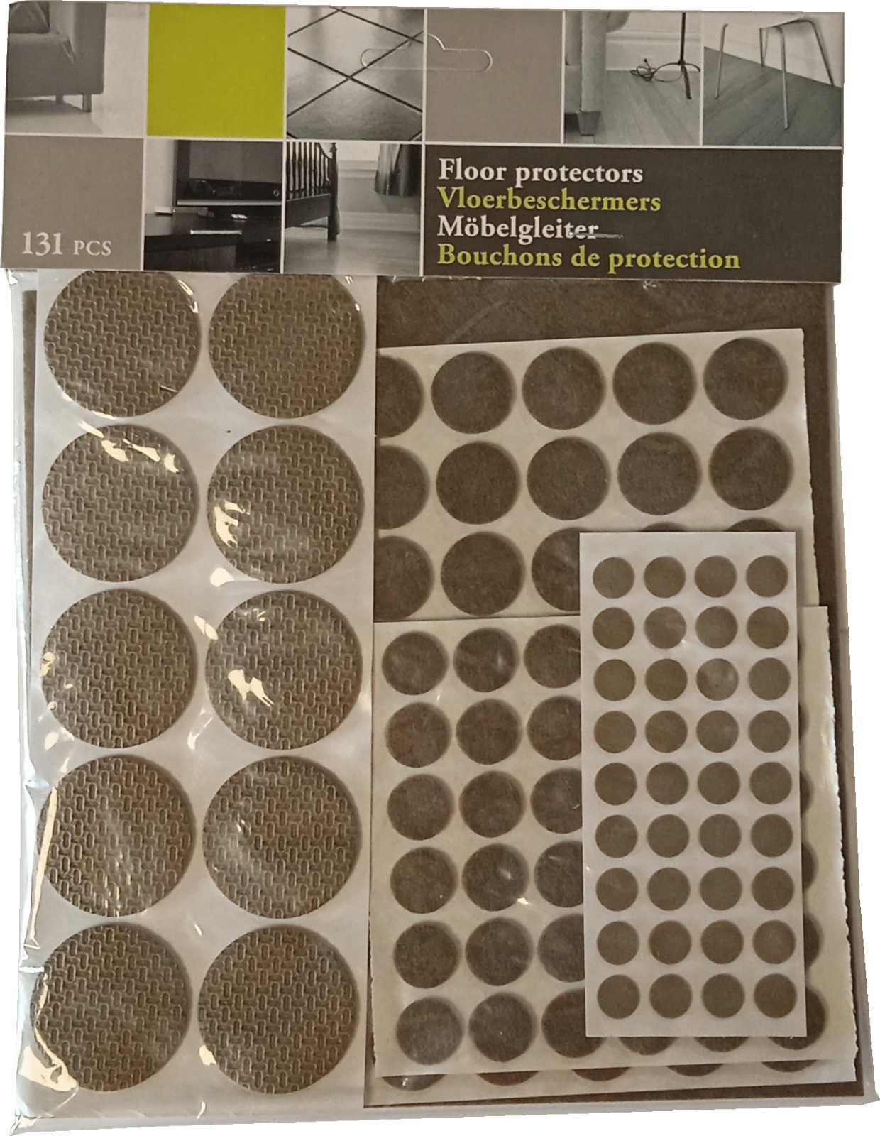 Koopman Filzgleiter Möbeluntersetzer 4 Größen Gleiter Weiß / Braun 262 er Set, (Set, 2 St), Möbeluntersetzer, Möbelgleiter, div. Größen, Zuschnitt