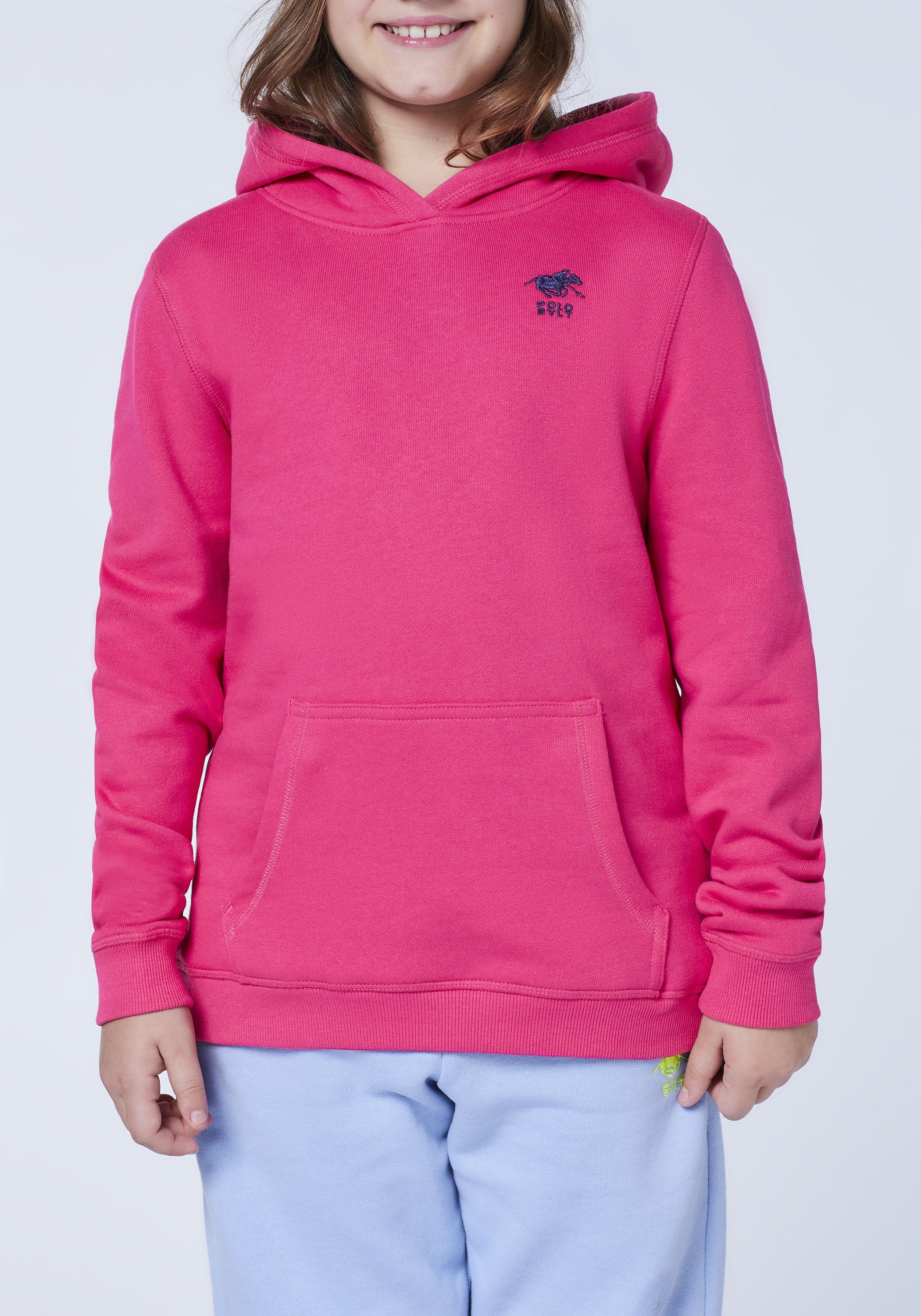 Polo Sylt Sweatshirt mit Label-Stitching 18-1754 Raspberry