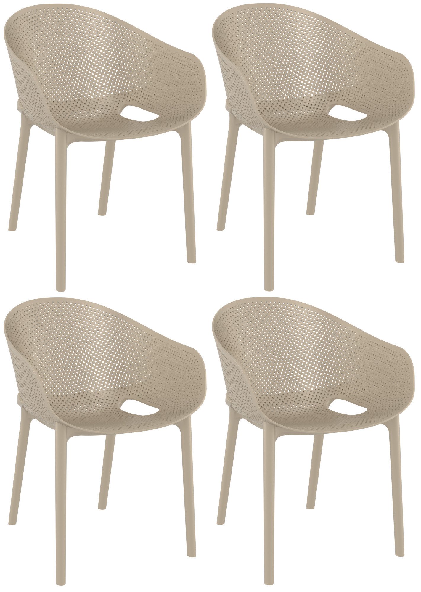 CLP Gartenstuhl Sky Pro (4er Set), witterungsfest, modernes Design