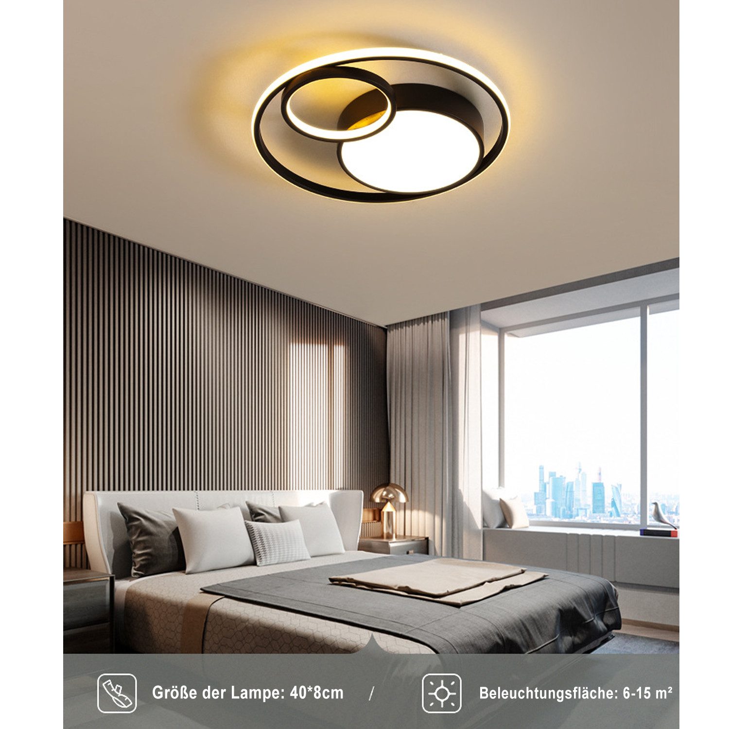 OYLCDI Deckenleuchten LED Deckenlampe Ø40cm,Dimmbar mit günstig online kaufen