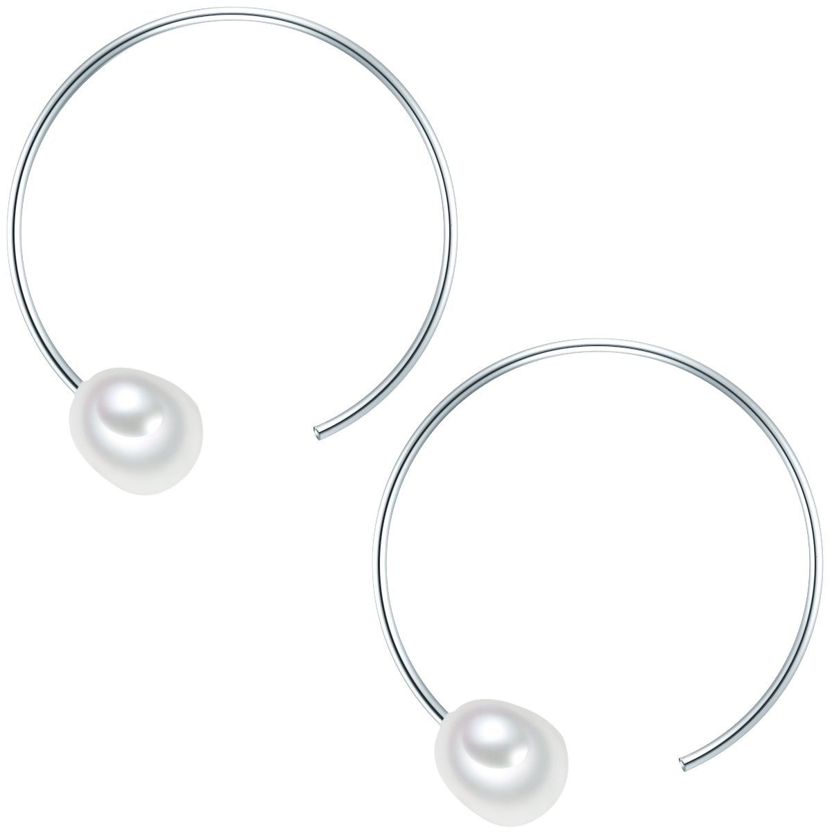 Valero Pearls Paar Ohrhänger mit silber, Süßwasser-Zuchtperlen