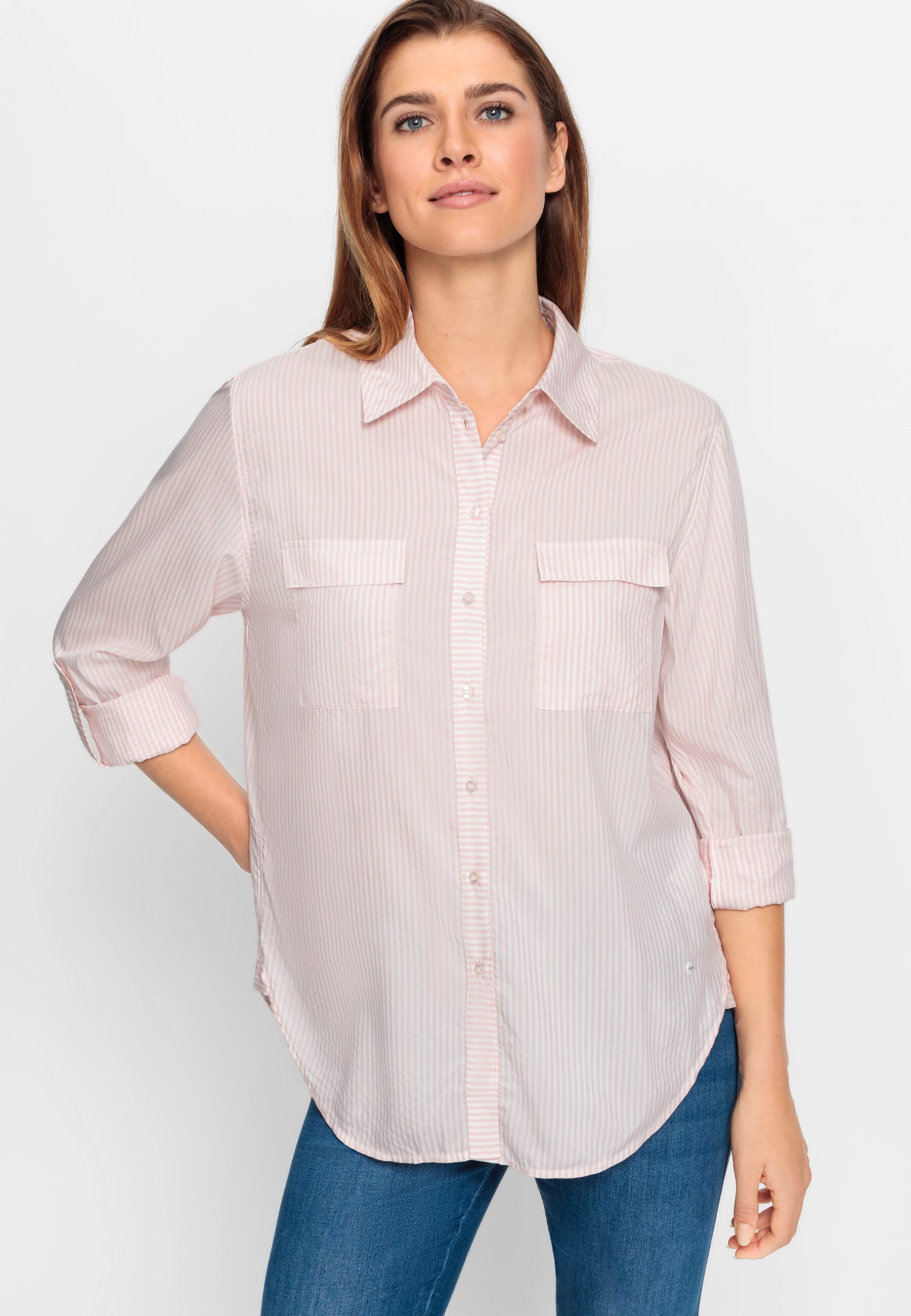 Olsen Hemdbluse mit vertikalen Streifen