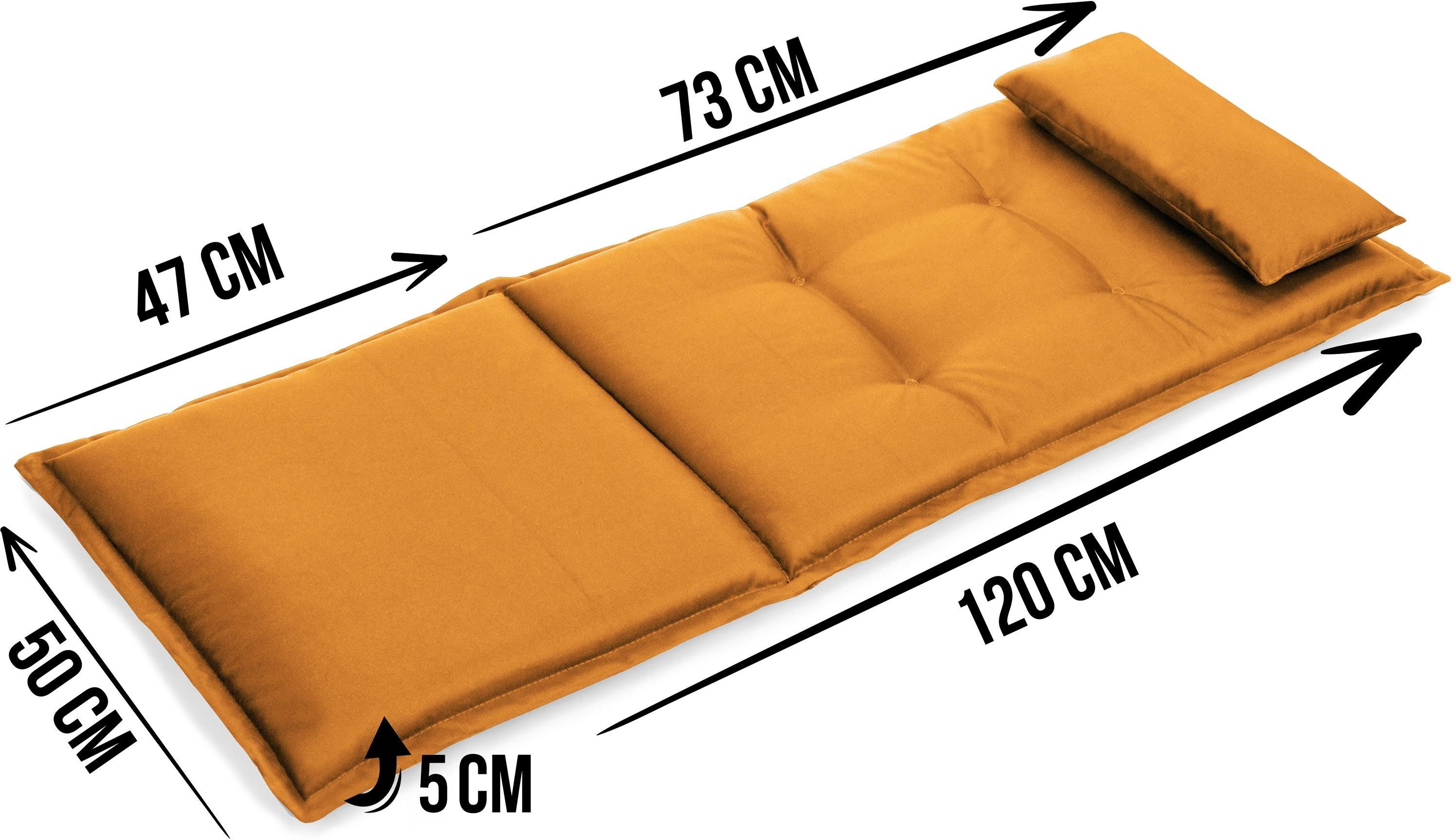 Aspero Hochlehnerauflage Stuhlauflage Hochlehner mit Kissen Palermo, Gepolsterte und wasserdichte Outdoor Auflage