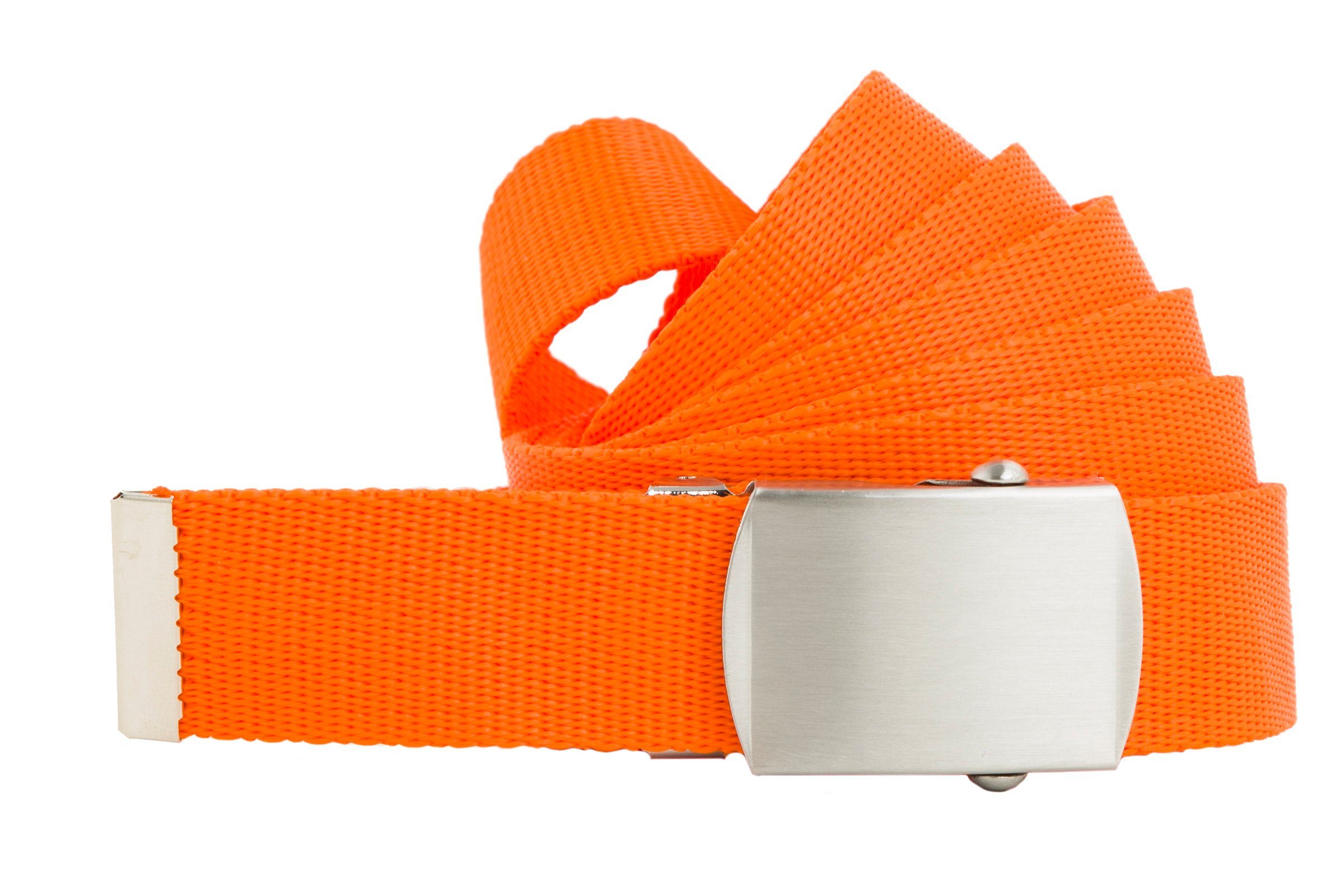 shenky Stoffgürtel Damengürtel 100cm bis 160cm Länge 3cm Breite Gürtel (schmaler Gürtel, Textilgürtel) robust Orange