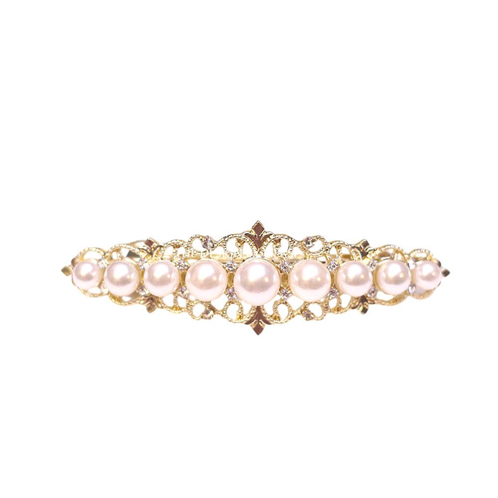 Haarspange Haarklammer Haarkamm Haarschmuck mit Zirkonia und Perlen