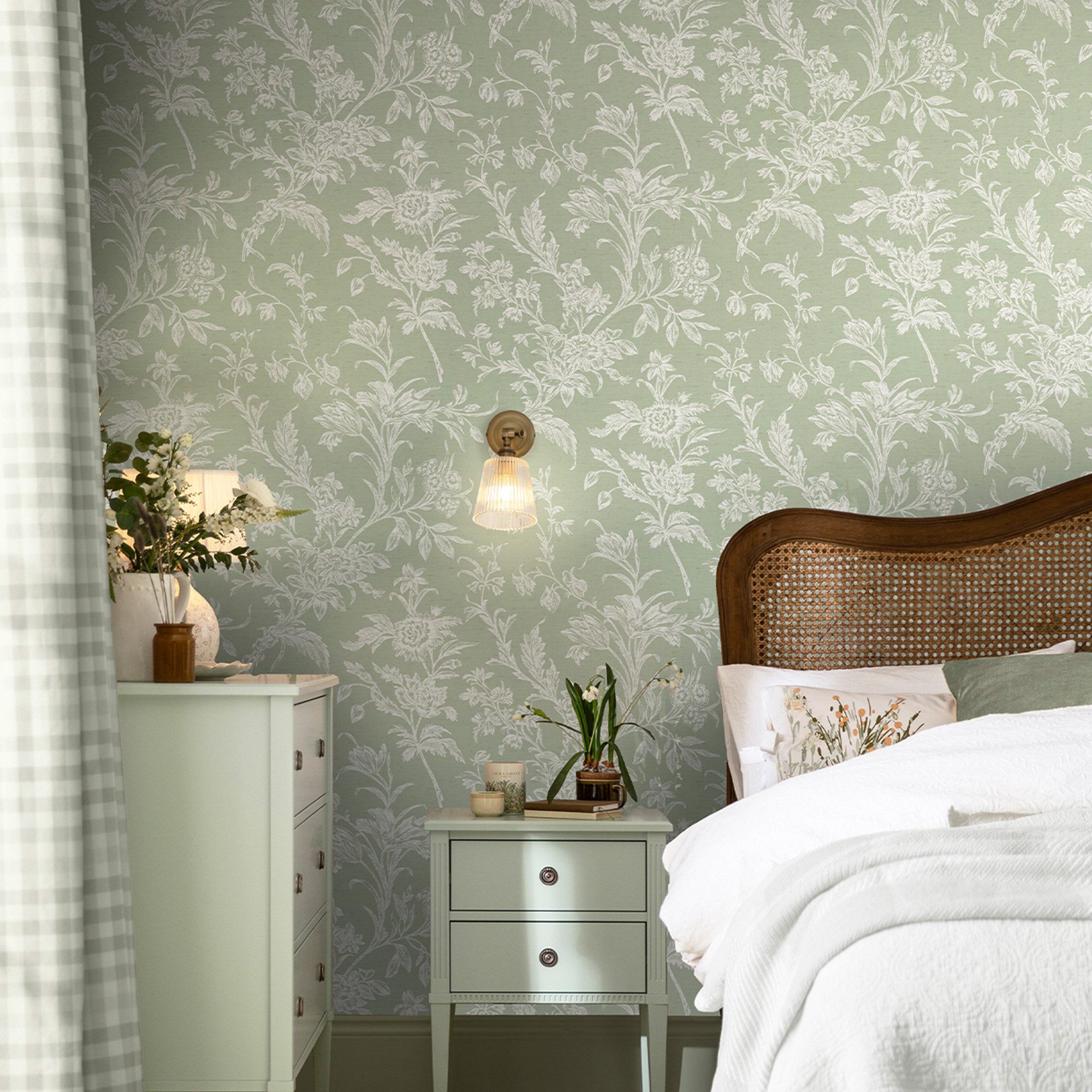 LAURA ASHLEY Vliestapete LLOYD, glatt, floral, günstig online kaufen