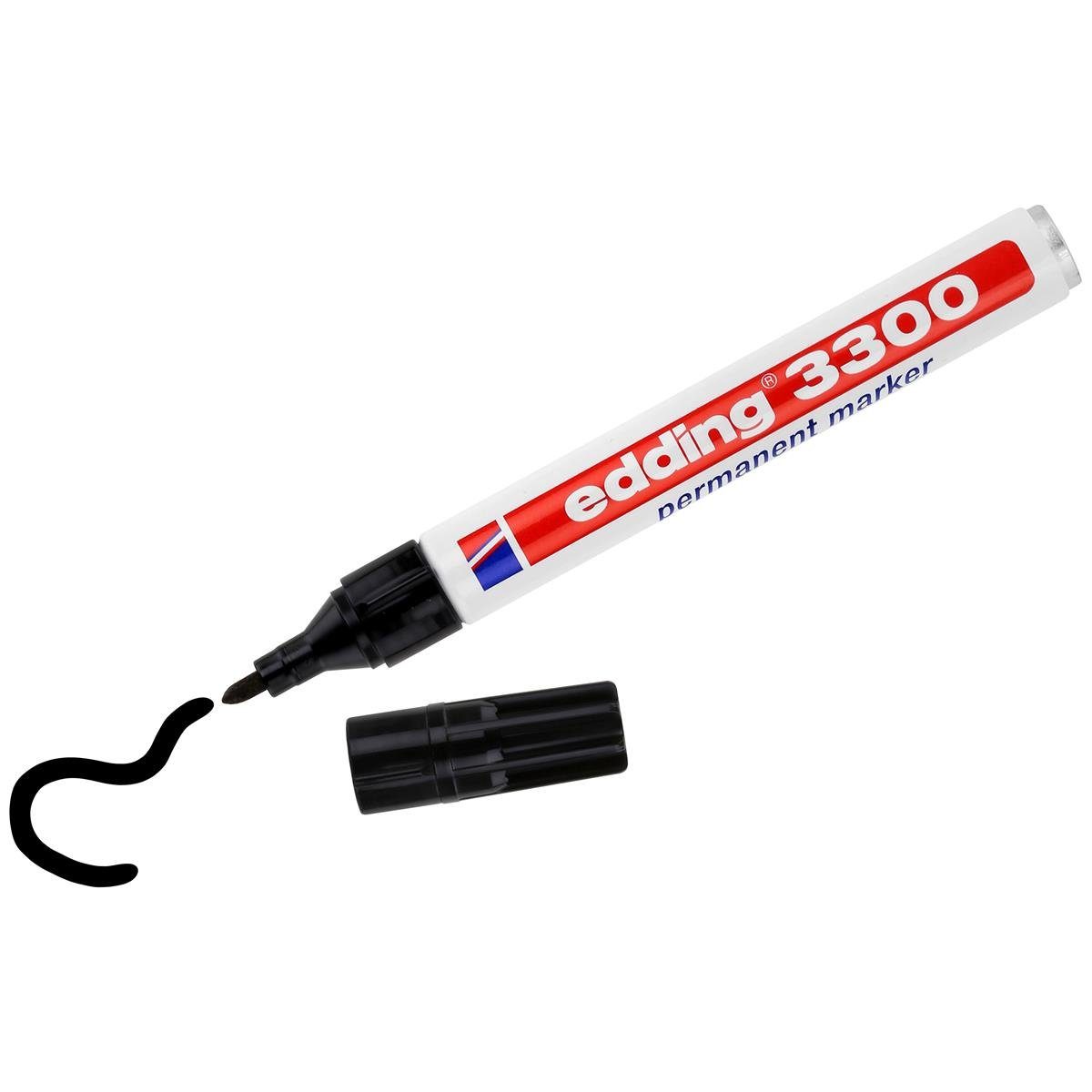 Thumbnail - edding Permanentmarker edding 3300 Permanent Marker schwarz Spitze 1-5mm wasserfest (1er Pack