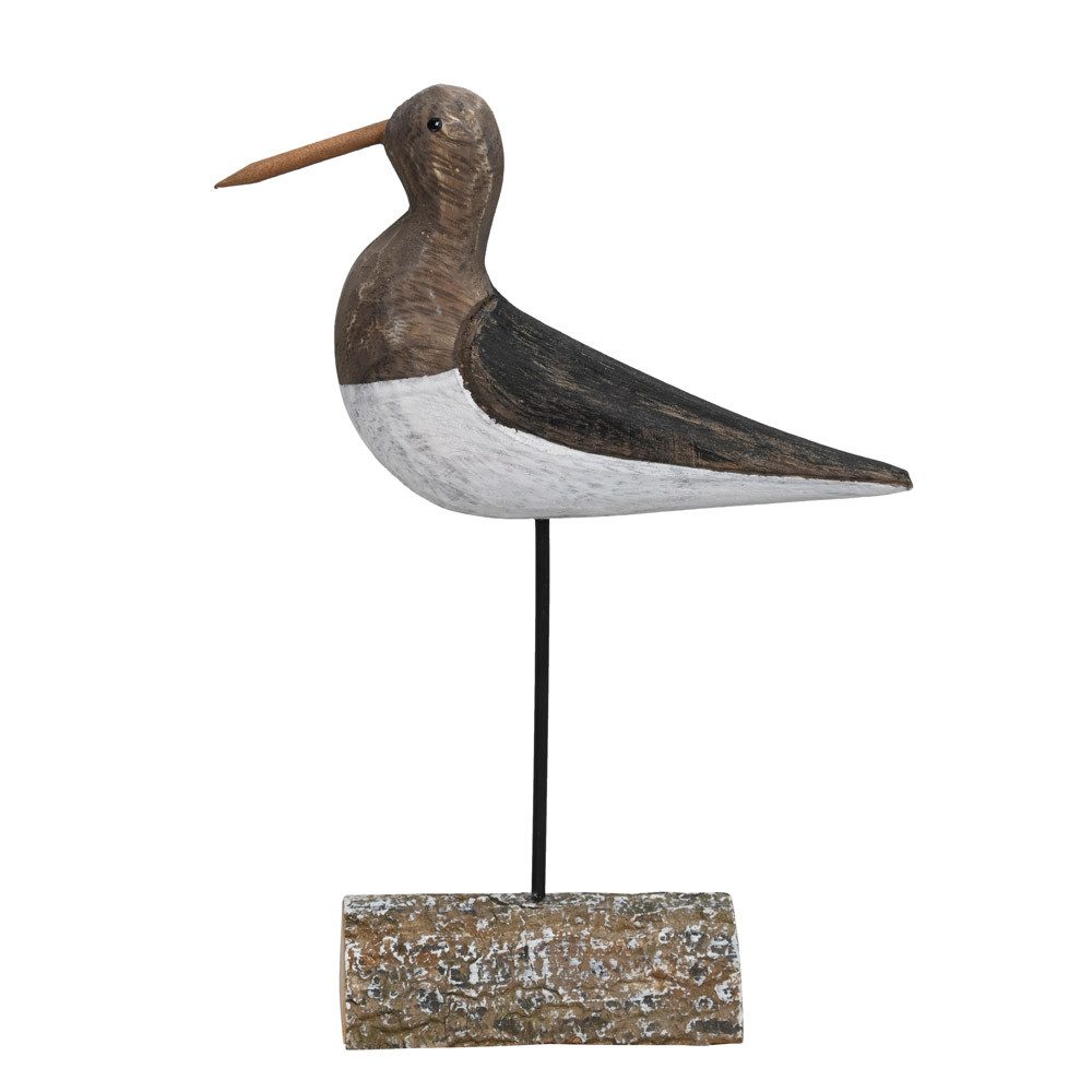 Dekoobjekt Holzvogel BROWNY shabby braun weiß H24cm Dekovogel aus Holz im Antiklo