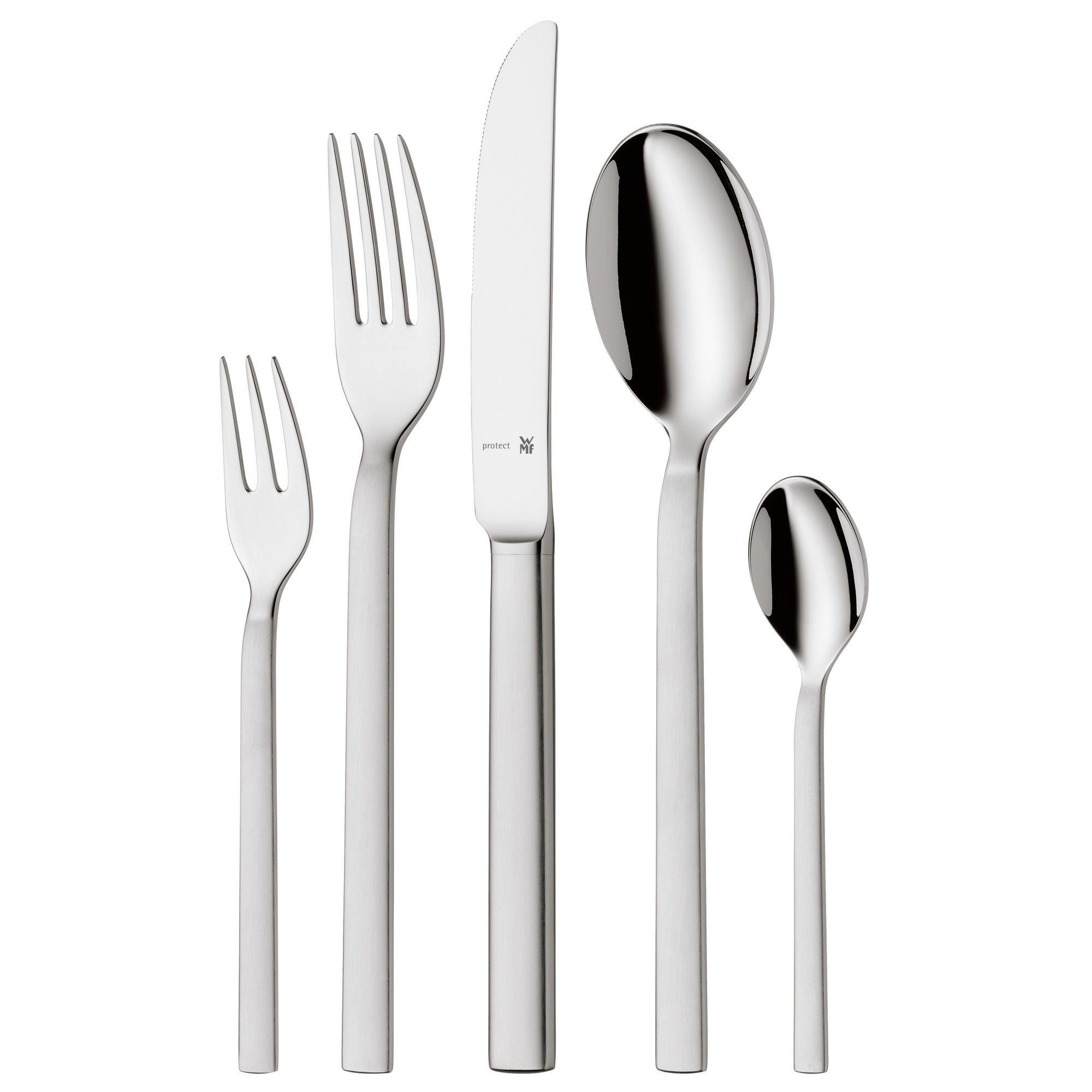 WMF Besteck-Set Lyric Plus Besteck-Set, 66-teilig, Cromargan protect® (66-tlg), 12 Personen, Cromargan protect