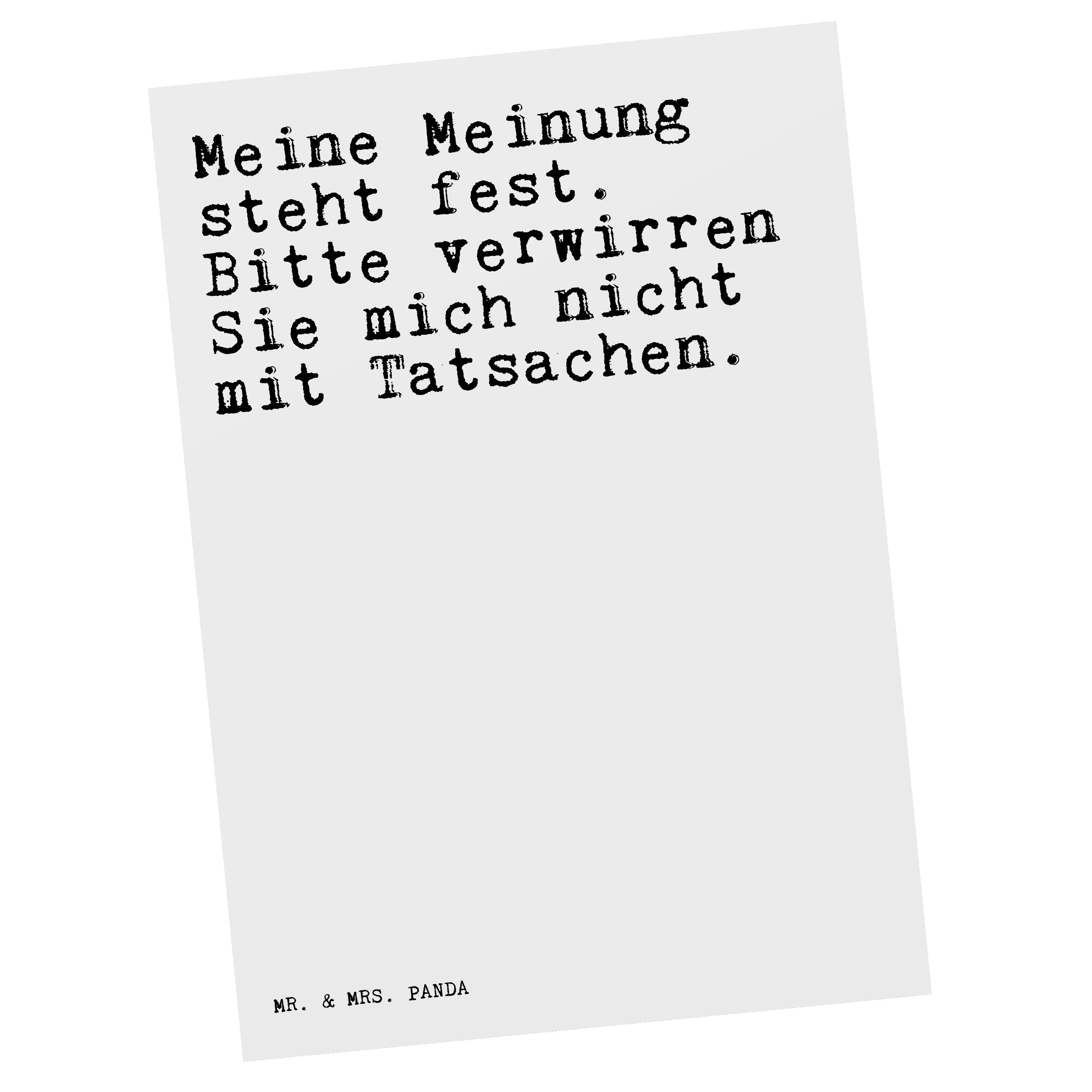 Mr. Geschenk, lustig, - fest.... Meine Meinung Mrs. steht Weiß Panda Postkarte - & Gebur Spruch,