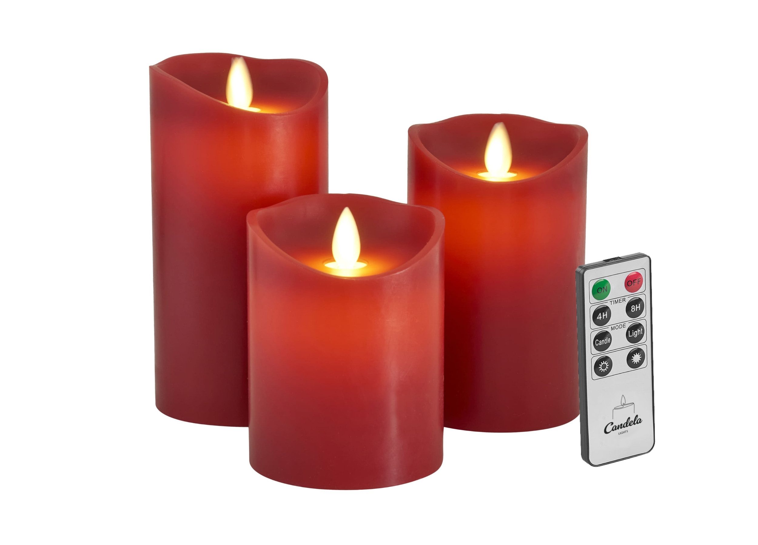 LC Home LED-Kerze Set Echtwachskerze Timerfunktion Fernbedienung LED Свечи Dimmbar (Set, 3-tlg., LED Свечи Set Столб свечи mit Fernbedienung Timerfunktion dimmbar), LED Свечи 3er Set in 7,5x10/12,5/15 oder 5er Set in 5x13/14/16/18/20