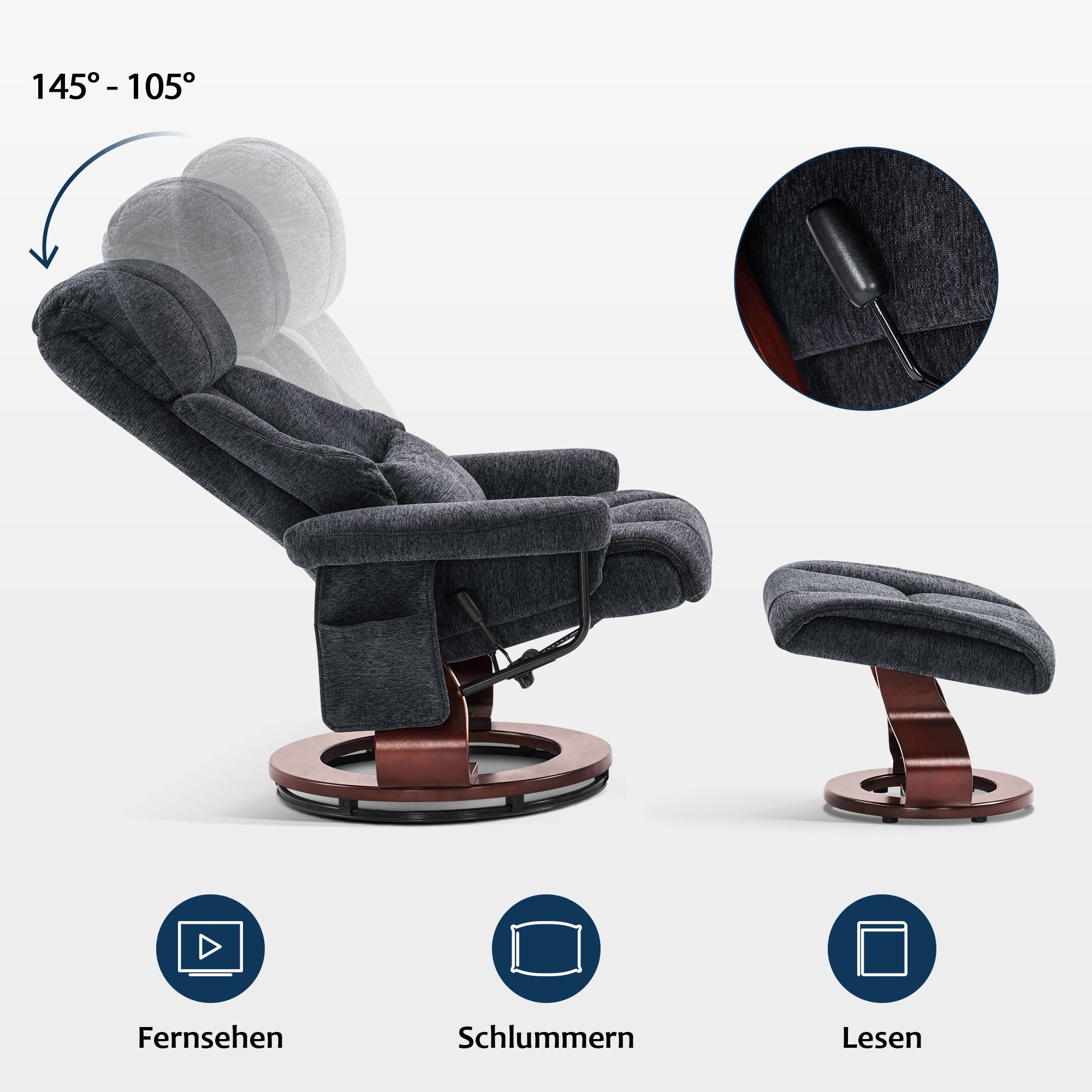 MCombo Relaxsessel M MCombo Relaxsessel mit Hocker, Fernsehsessel, 9066, mi günstig online kaufen