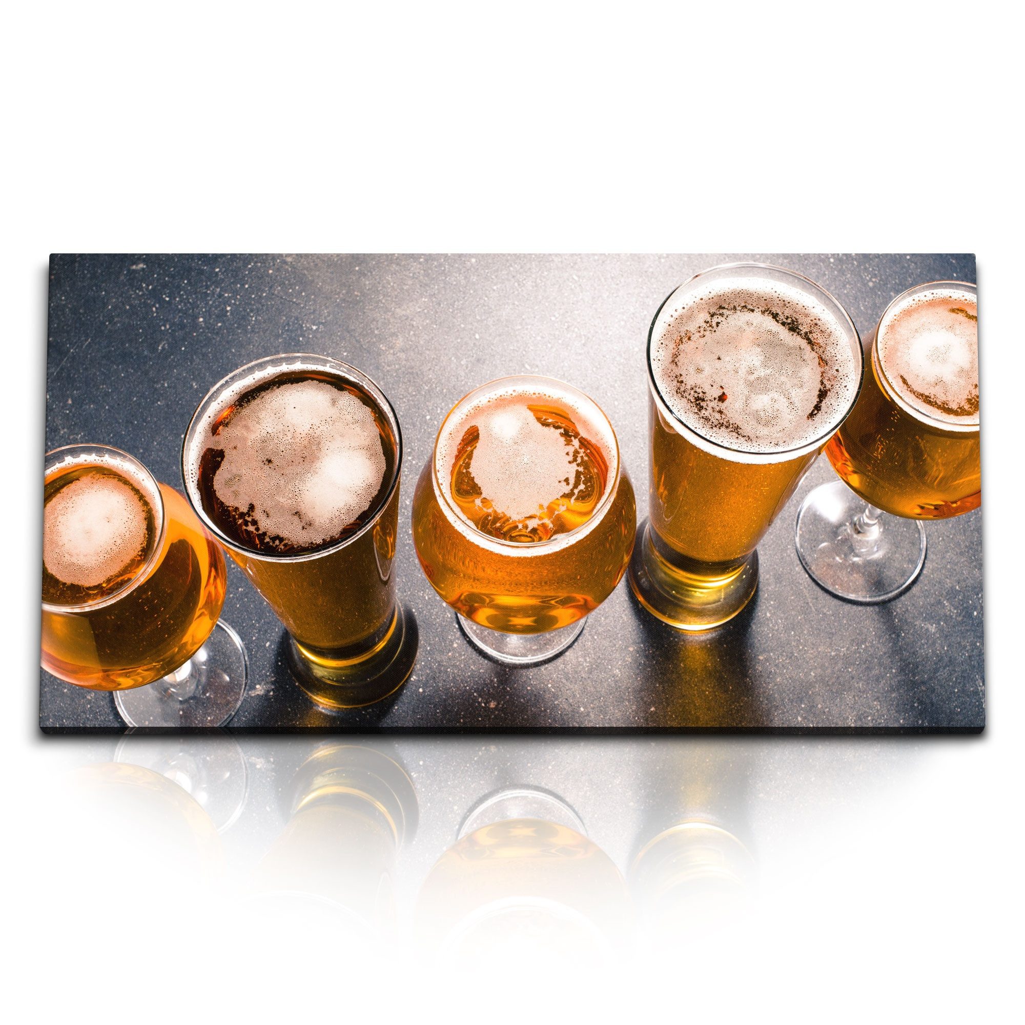 Leinwandbild Kunstdruck Bilder 120x60cm Bier Pilz Biersorten Bar Gastronomie Lokal
