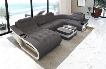 Sofa Dreams Wohnlandschaft Polster Stoff Sofa Elegante A - U Form Stoffsofa Couch, wahlweise mit Bettfunktion