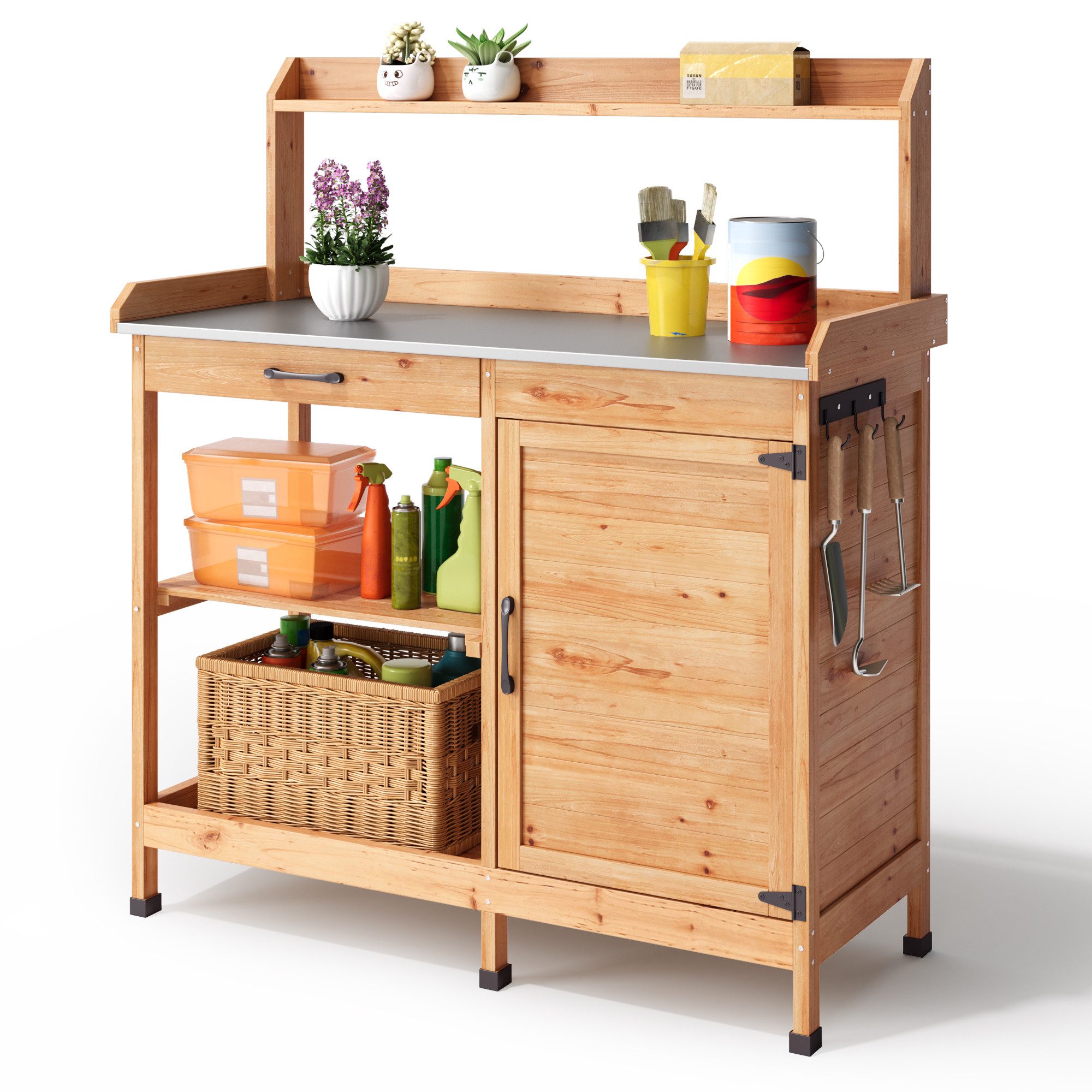 Bealife Pflanztisch,Gärtnertisch,Pflanzenarbeitsplatz,Pflanzenregal, mit Sc günstig online kaufen