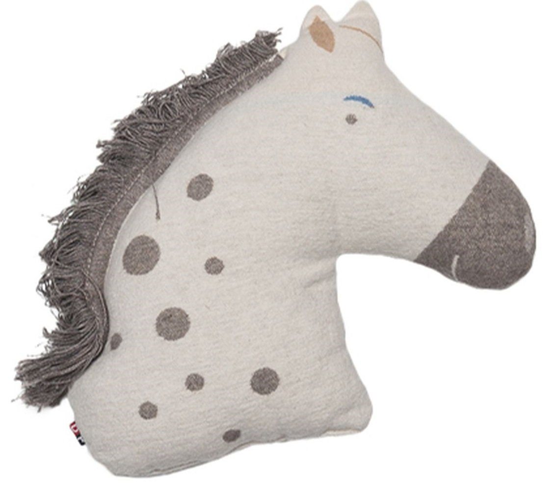 DAVID FUSSENEGGER Dekokissen Kissen gefüllt Juwel 'Pferdekopf' 34 x 34 cm Rohweiß