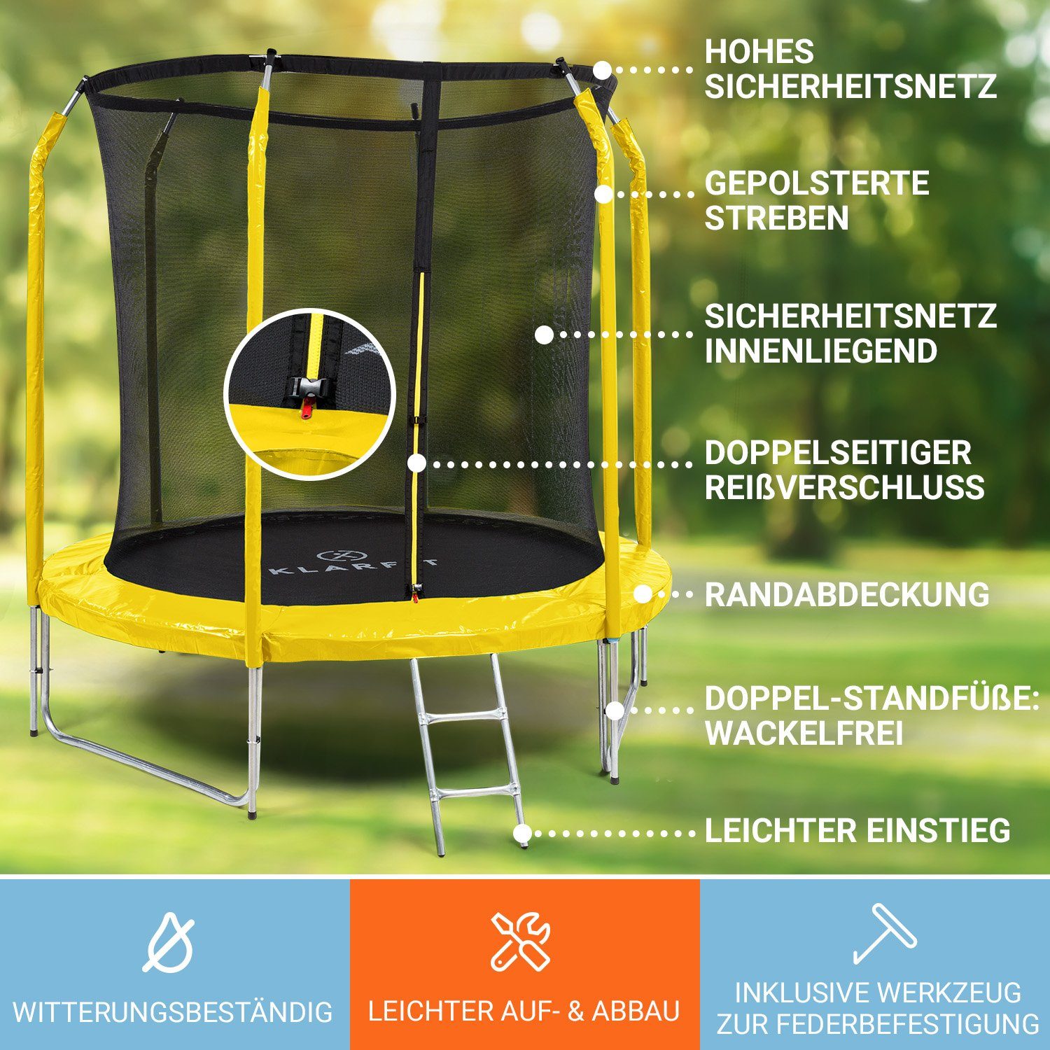 KLARFIT Gartentrampolin Jumpstarter, Ø 0 cm, Kinder Trampolin Outdoor Trampolin Kinder Gartentrampolin für zuhause