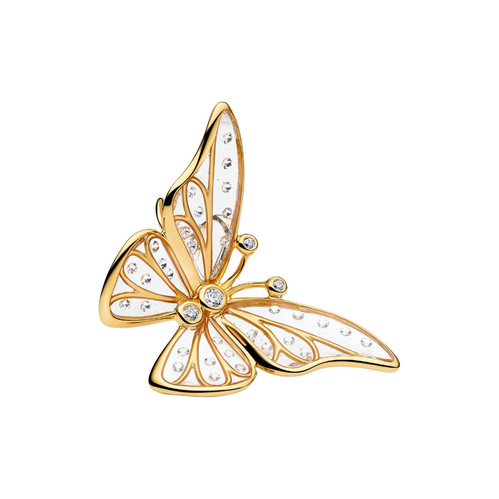 Pandora Charm Schmetterling 764487C01, Schmetterling, Vergoldet, Zirkonia