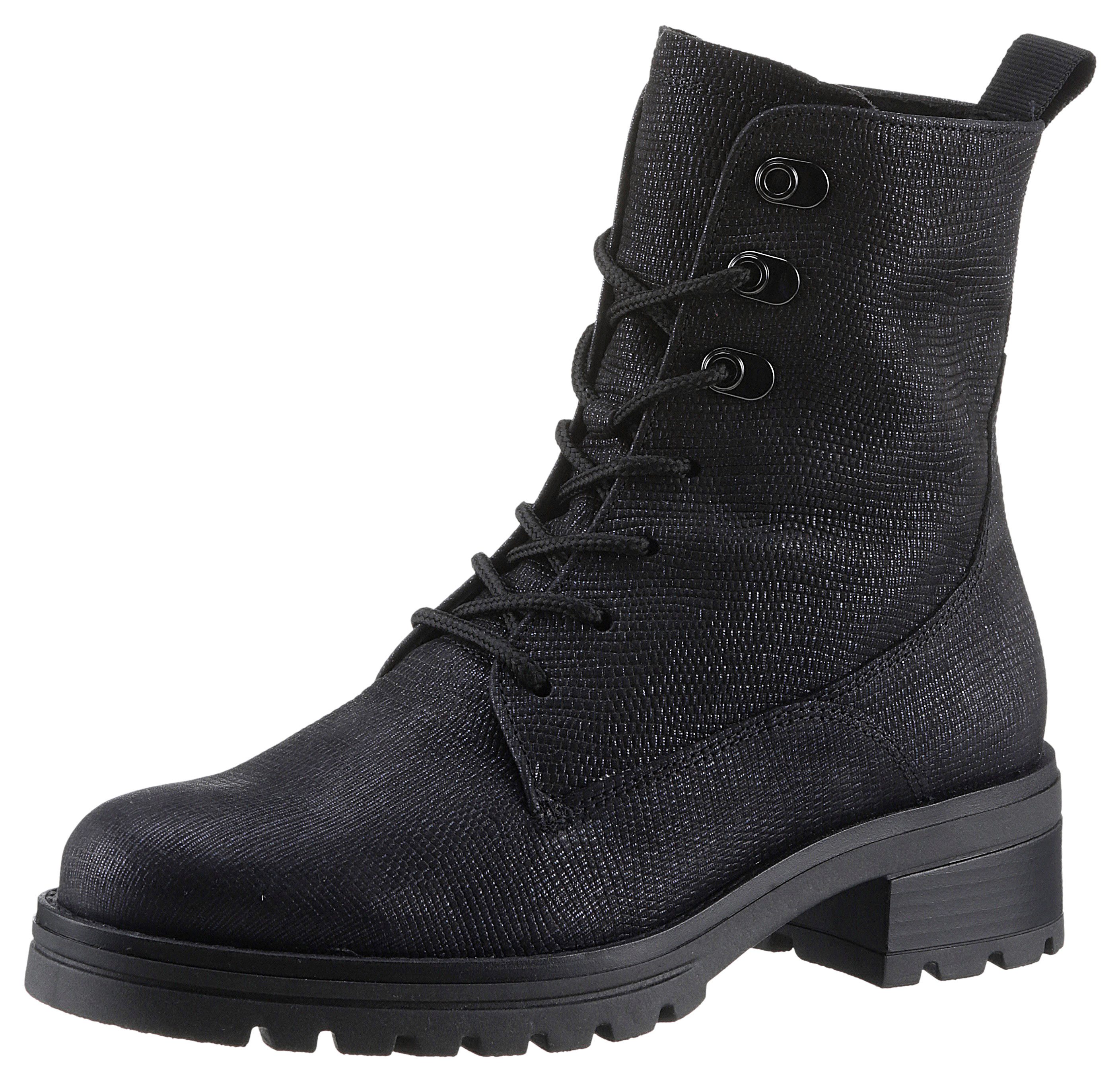 Gabor Kreta Schnürboots, Blockabsatz, Schnürstiefelette, Komfortschuh in Weite G (weit)